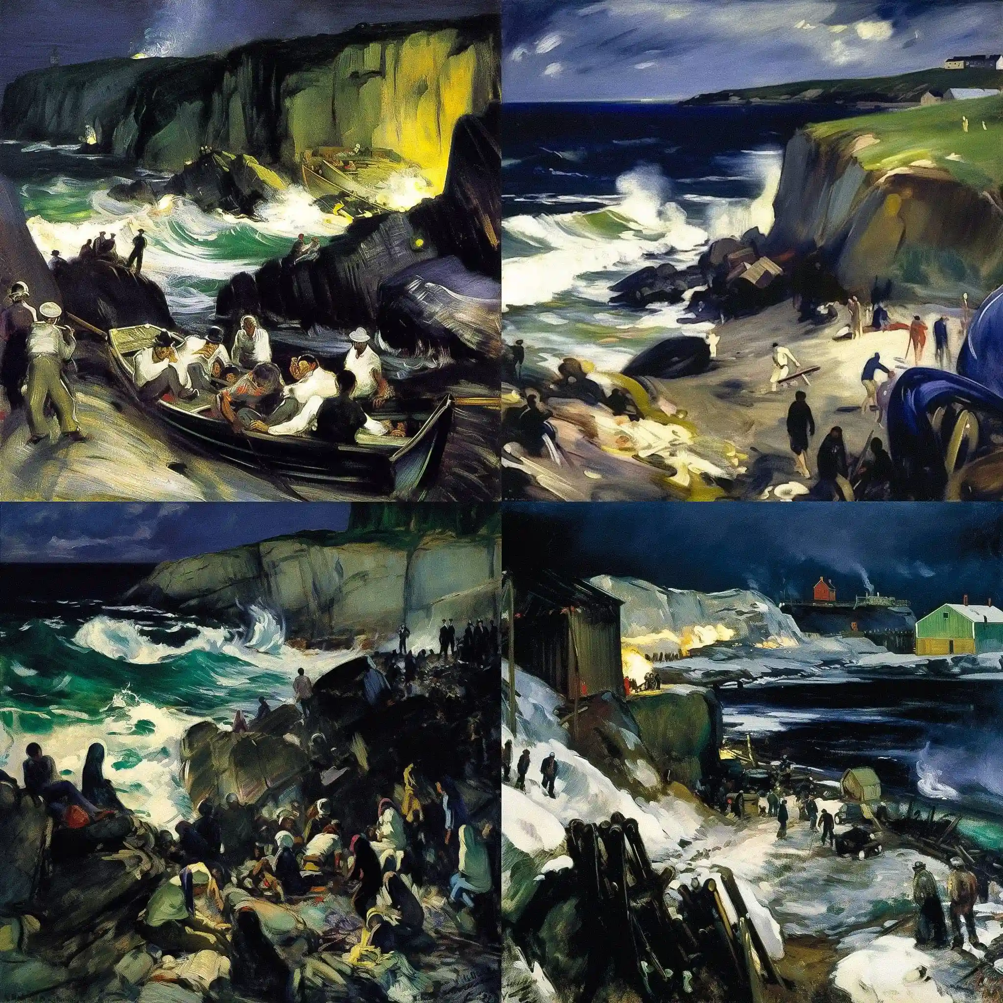 乔治·贝洛斯 george bellows风格midjourney AI绘画作品 -乔治·贝洛斯 george bellows风格midjourney AI绘画作品