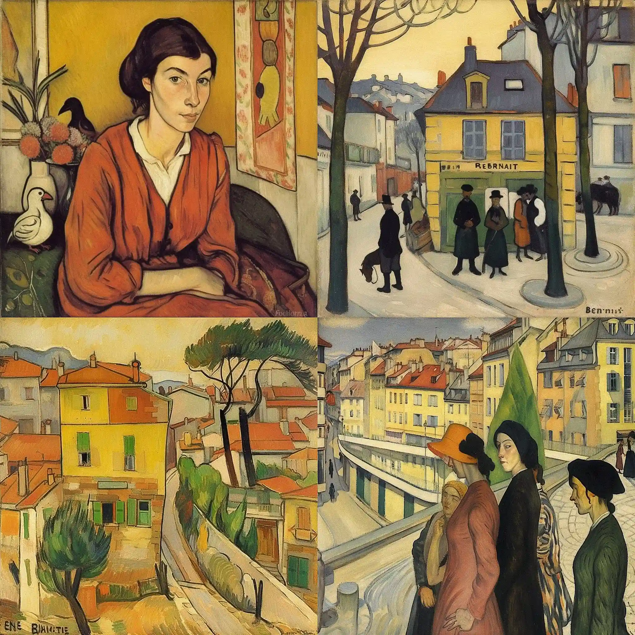 埃米尔·伯纳德 emile bernard风格midjourney AI绘画作品 -埃米尔·伯纳德 emile bernard风格midjourney AI绘画作品