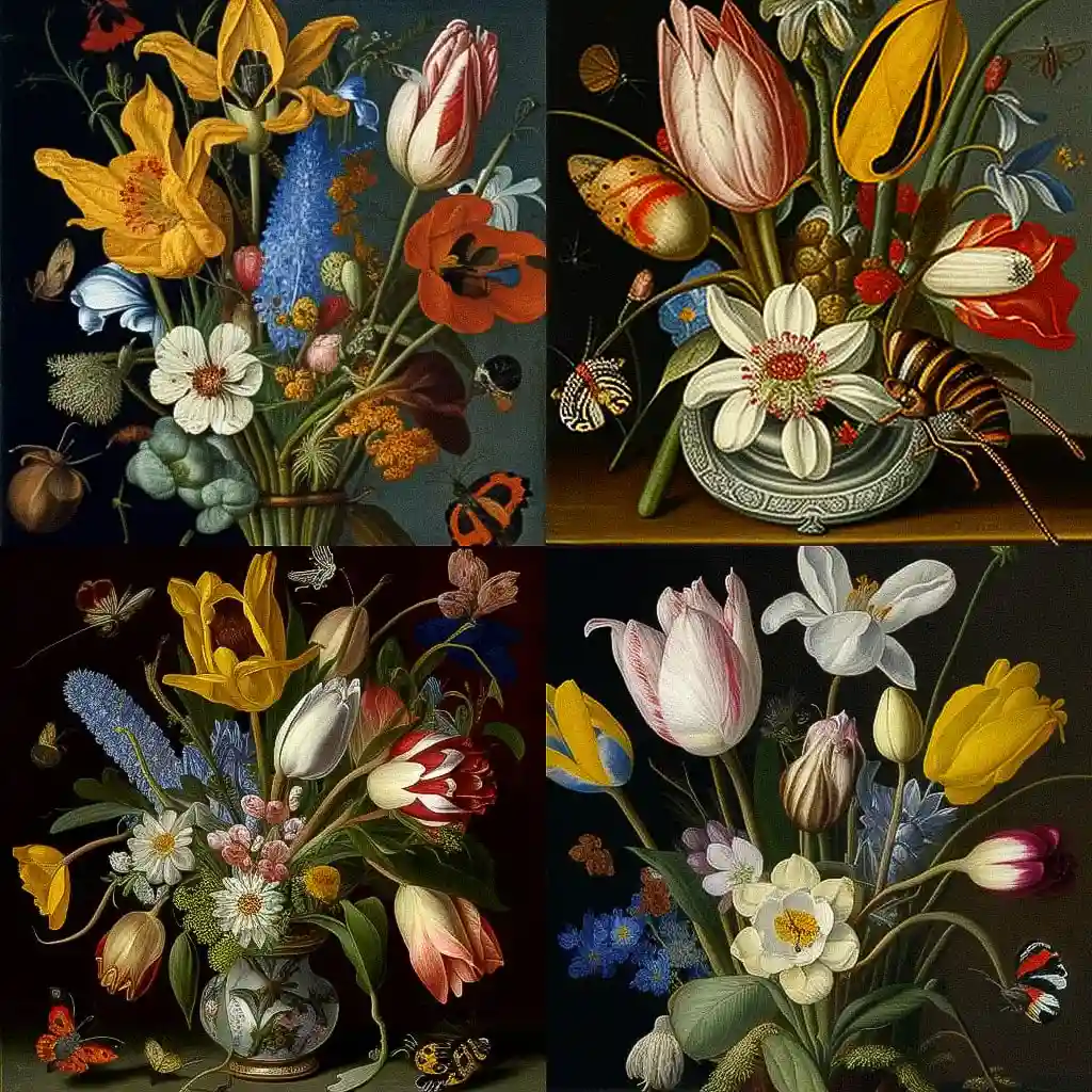 安布罗修斯·博世哈特 ambrosius bosschaert风格midjourney AI绘画作品 -安布罗修斯·博世哈特 ambrosius bosschaert风格midjourney AI绘画作品