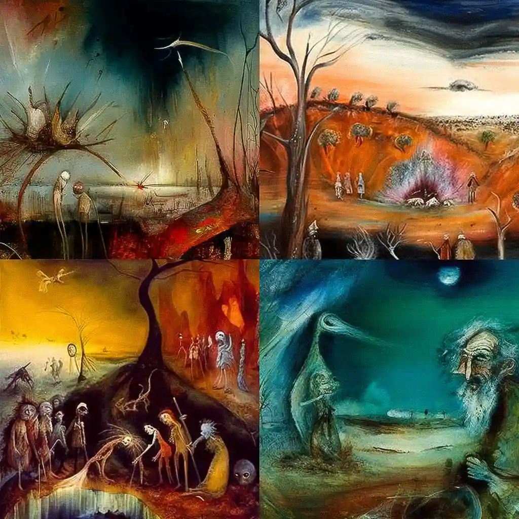 阿瑟·博伊德 arthur boyd风格midjourney AI绘画作品 -阿瑟·博伊德 arthur boyd风格midjourney AI绘画作品