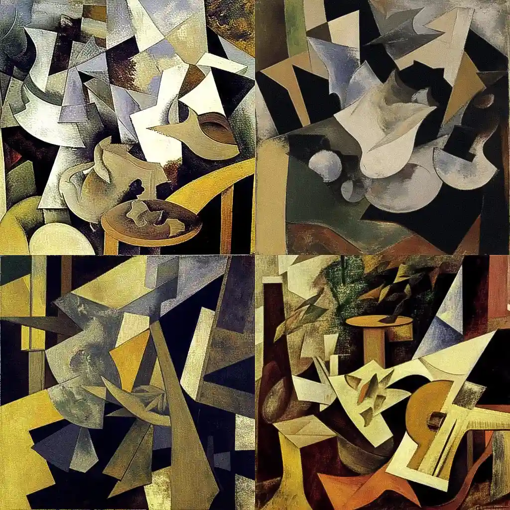 乔治·布拉克 georges braque风格midjourney AI绘画作品 -乔治·布拉克 georges braque风格midjourney AI绘画作品