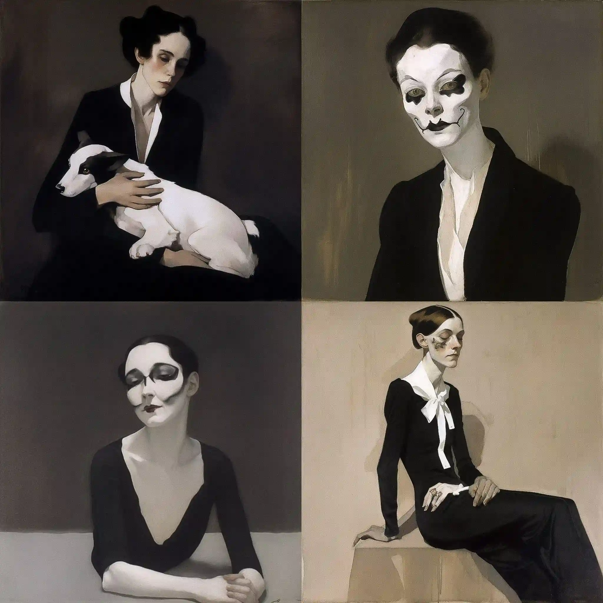 罗曼娜·布鲁克斯 romaine brooks风格midjourney AI绘画作品 -罗曼娜·布鲁克斯 romaine brooks风格midjourney AI绘画作品
