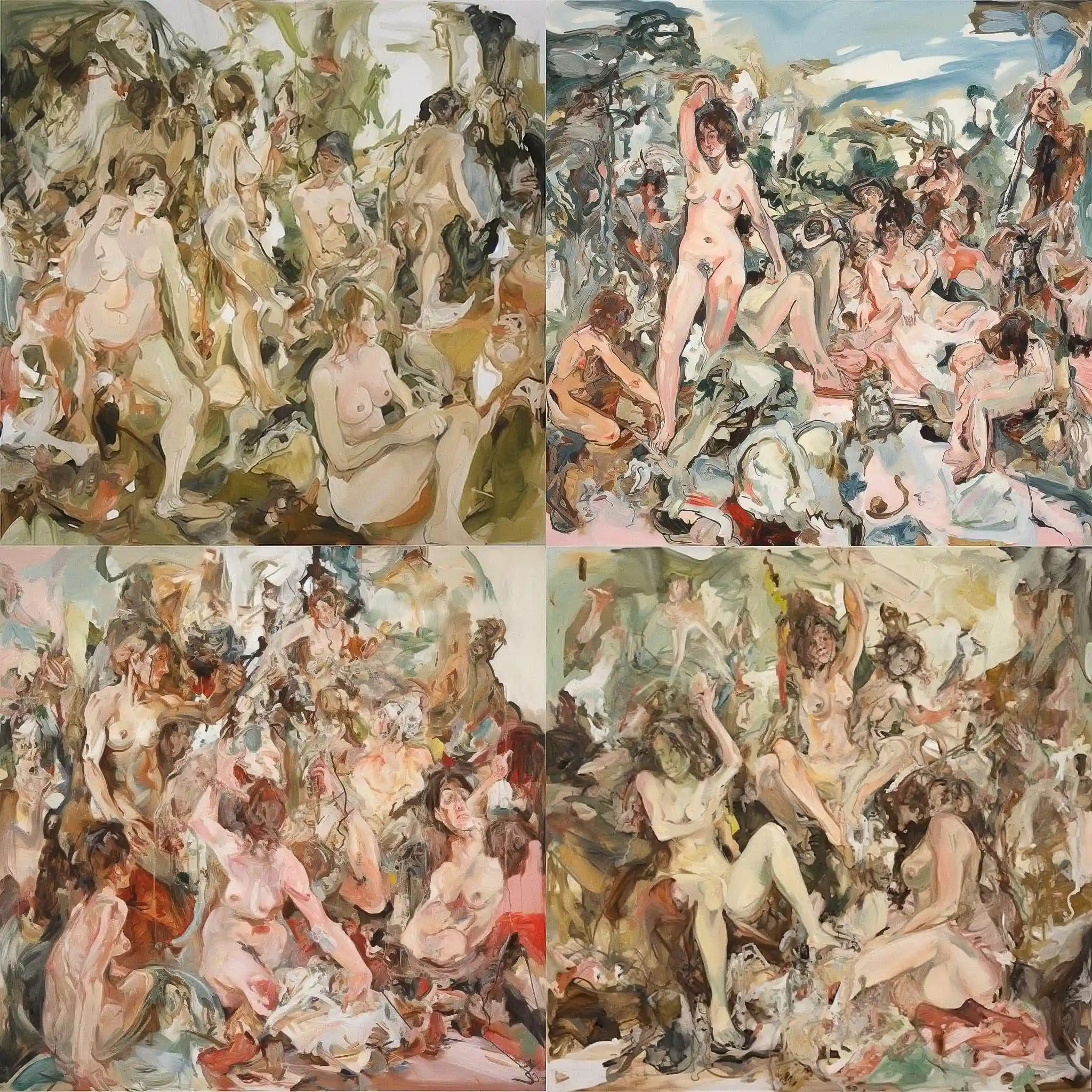 塞西莉·布朗 cecily brown风格midjourney AI绘画作品 -塞西莉·布朗 cecily brown风格midjourney AI绘画作品