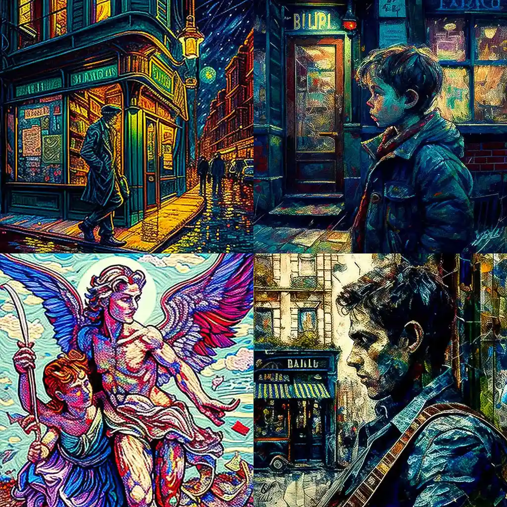 大卫·布尔利克 david burliuk风格midjourney AI绘画作品 -大卫·布尔利克 david burliuk风格midjourney AI绘画作品