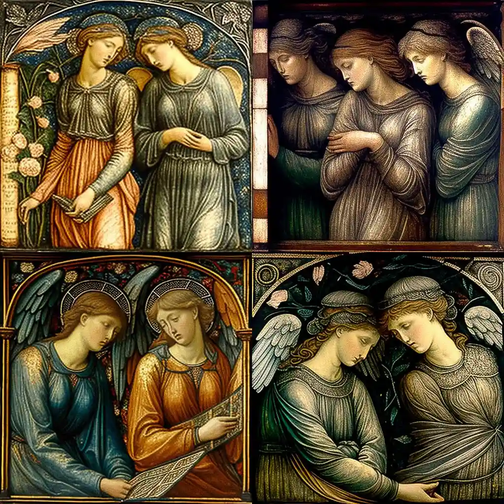 爱德华伯恩琼斯 edward burne jones风格midjourney AI绘画作品 -爱德华伯恩琼斯 edward burne jones风格midjourney AI绘画作品