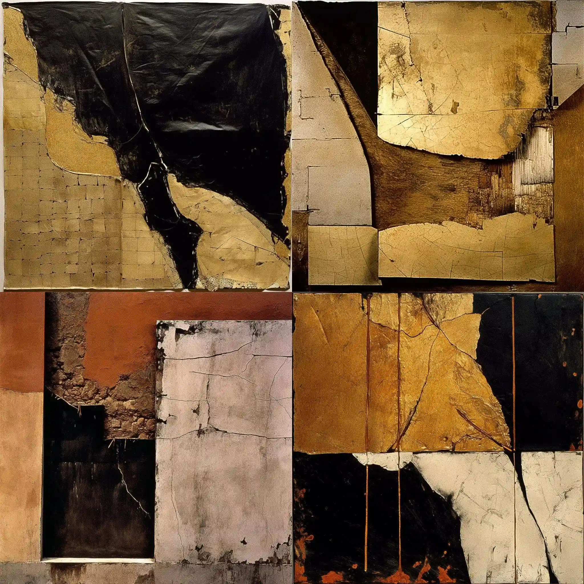 阿尔贝托·布里 alberto burri风格midjourney AI绘画作品 -阿尔贝托·布里 alberto burri风格midjourney AI绘画作品