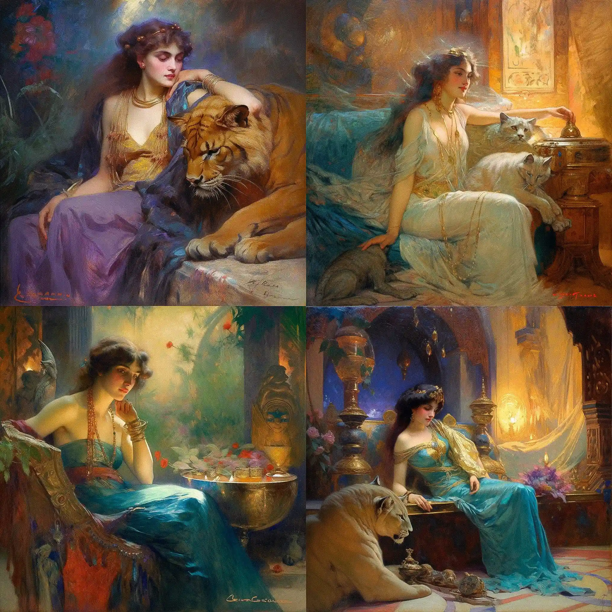 加斯东·比西耶尔 gaston bussiere风格midjourney AI绘画作品 -加斯东·比西耶尔 gaston bussiere风格midjourney AI绘画作品