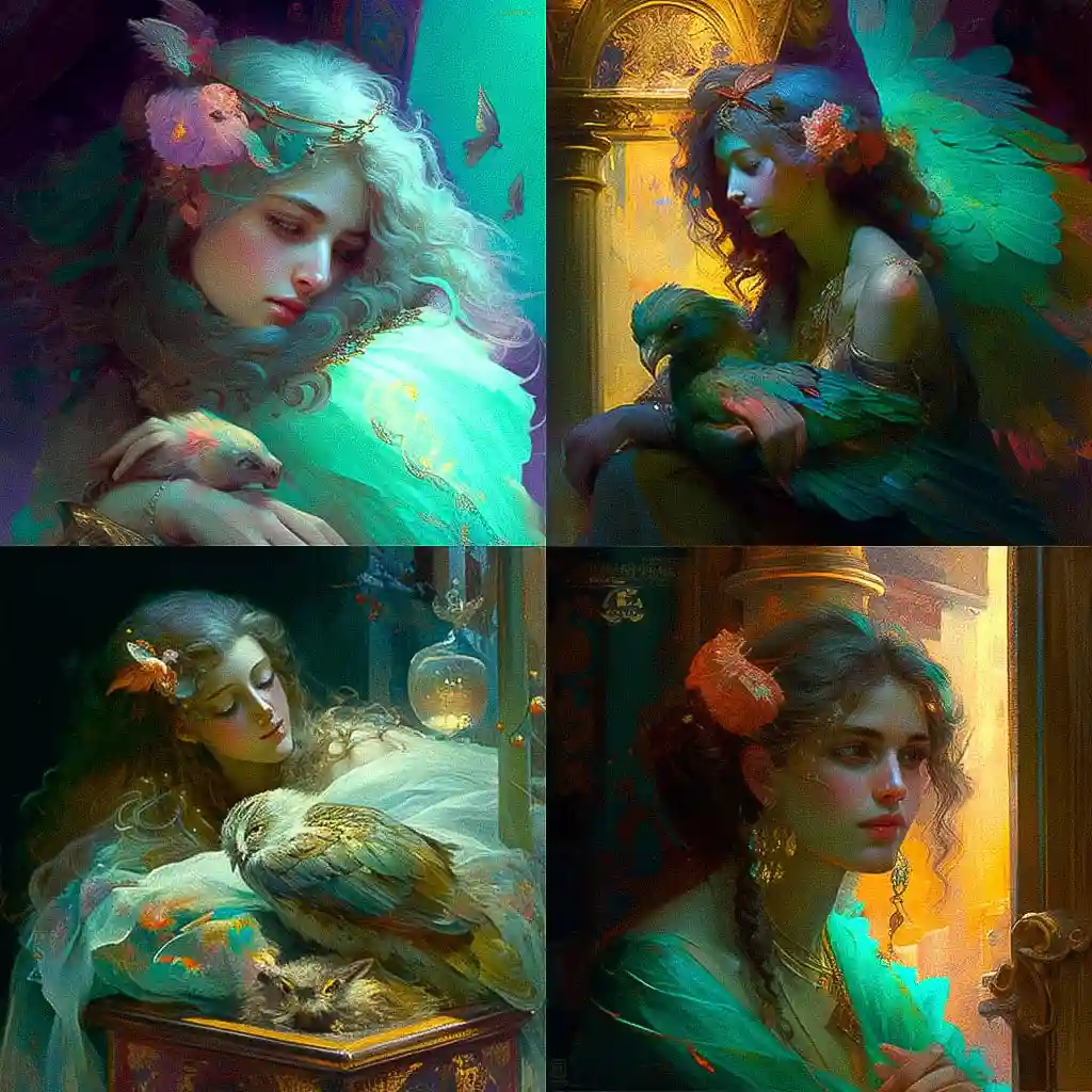 加斯东·比西耶尔 gaston bussiere风格midjourney AI绘画作品 -加斯东·比西耶尔 gaston bussiere风格midjourney AI绘画作品