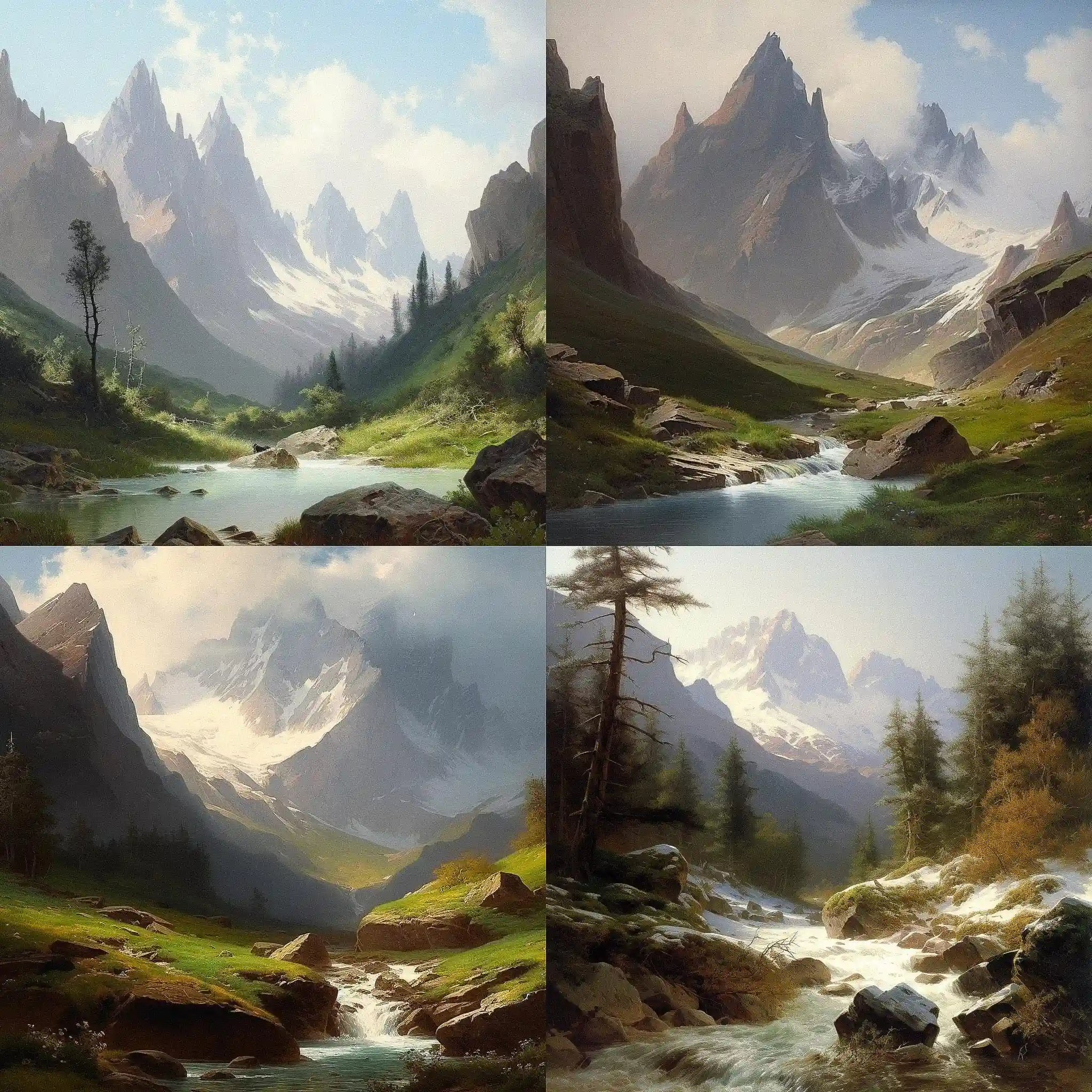 亚历山大·卡拉梅 alexandre calame风格midjourney AI绘画作品 -亚历山大·卡拉梅 alexandre calame风格midjourney AI绘画作品