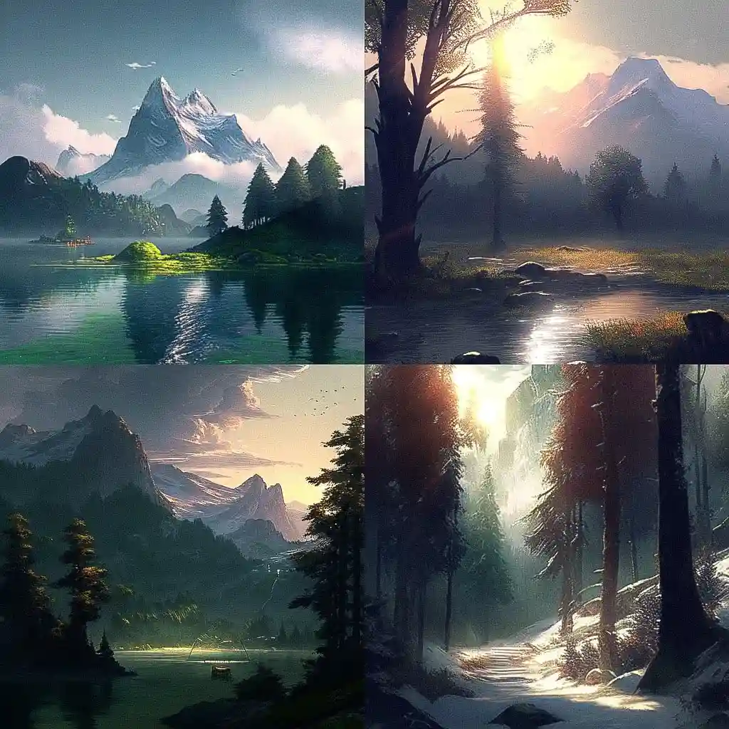 亚历山大·卡拉梅 alexandre calame风格midjourney AI绘画作品 -亚历山大·卡拉梅 alexandre calame风格midjourney AI绘画作品