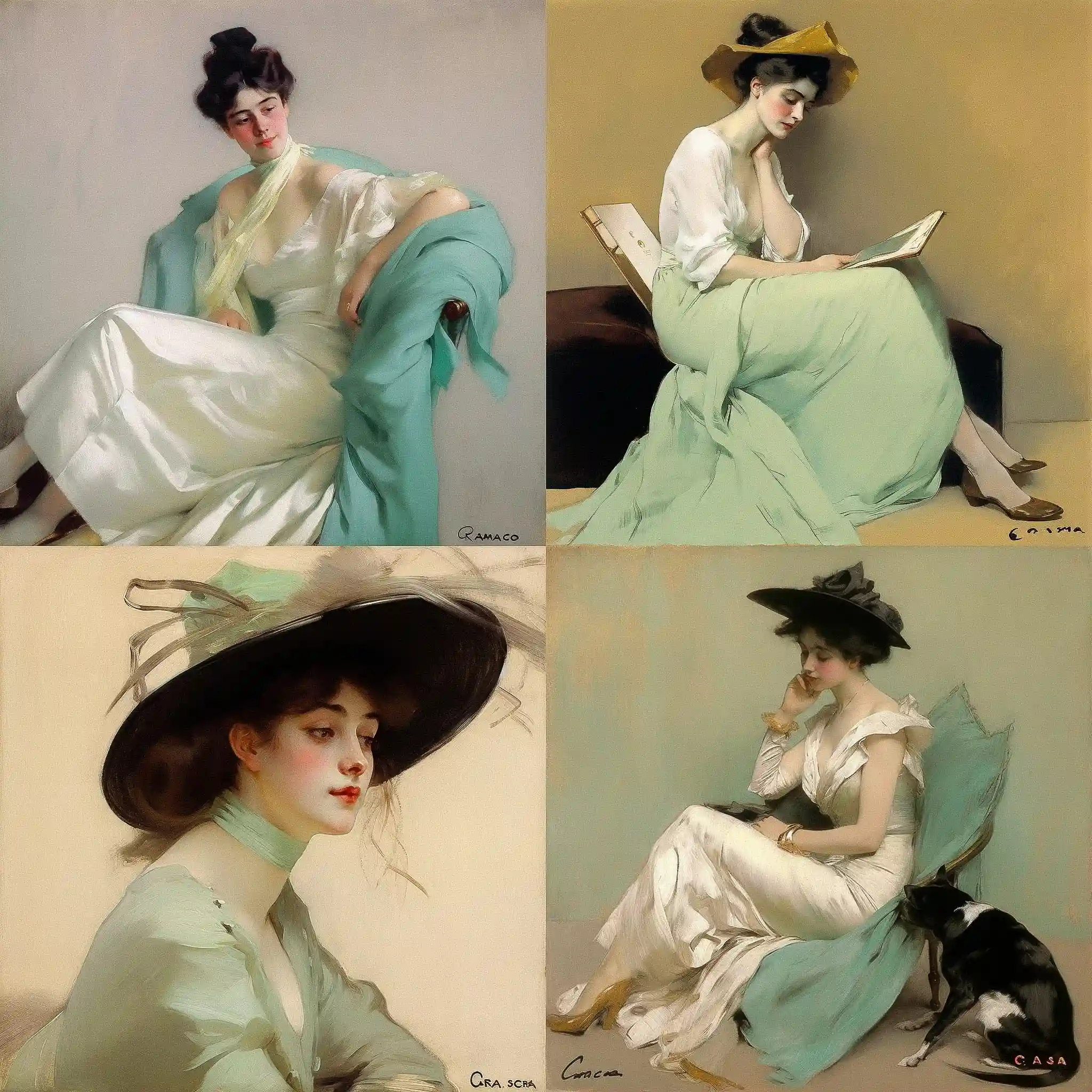 -拉蒙·卡萨斯 ramon casas风格midjourney AI绘画作品