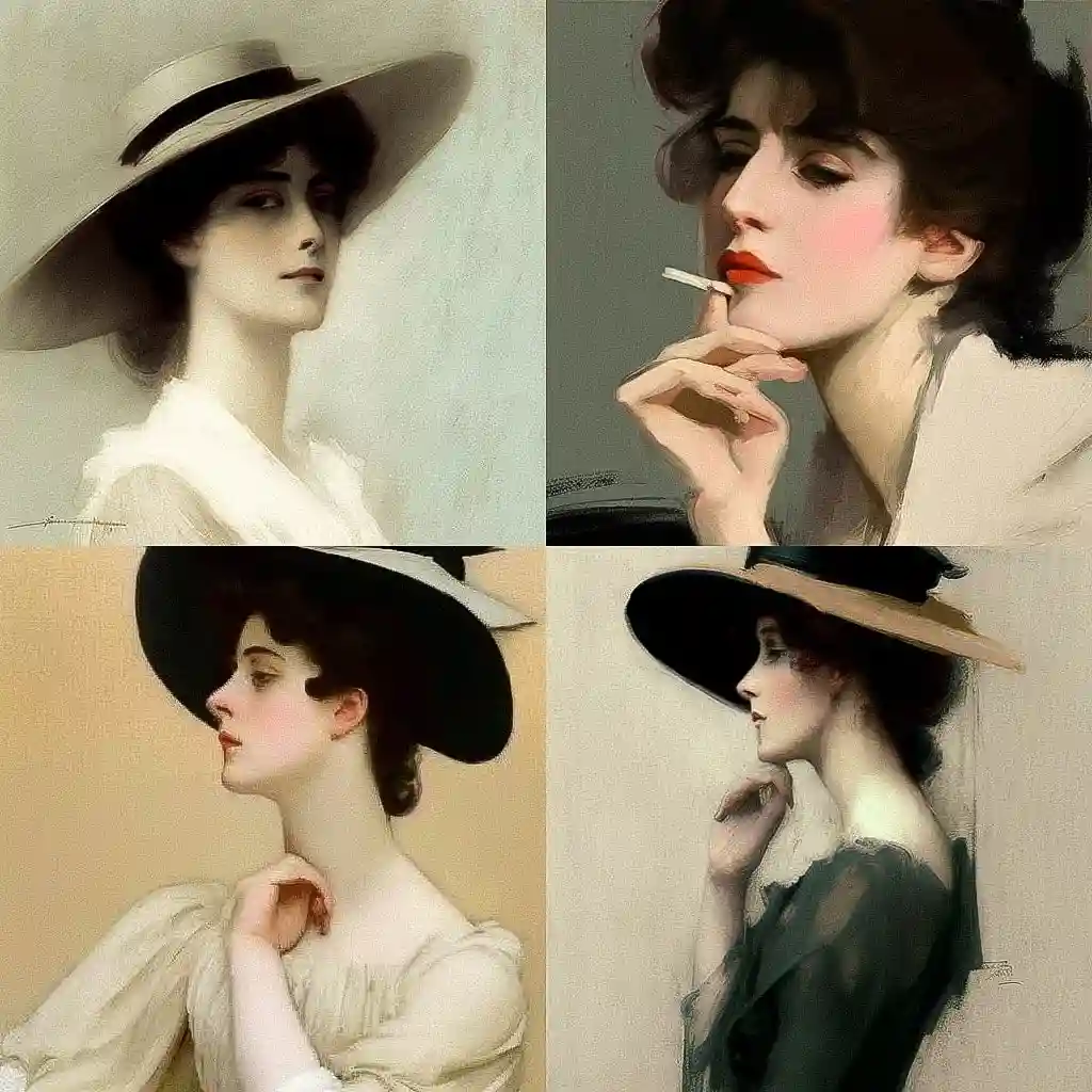 -拉蒙·卡萨斯 ramon casas风格midjourney AI绘画作品