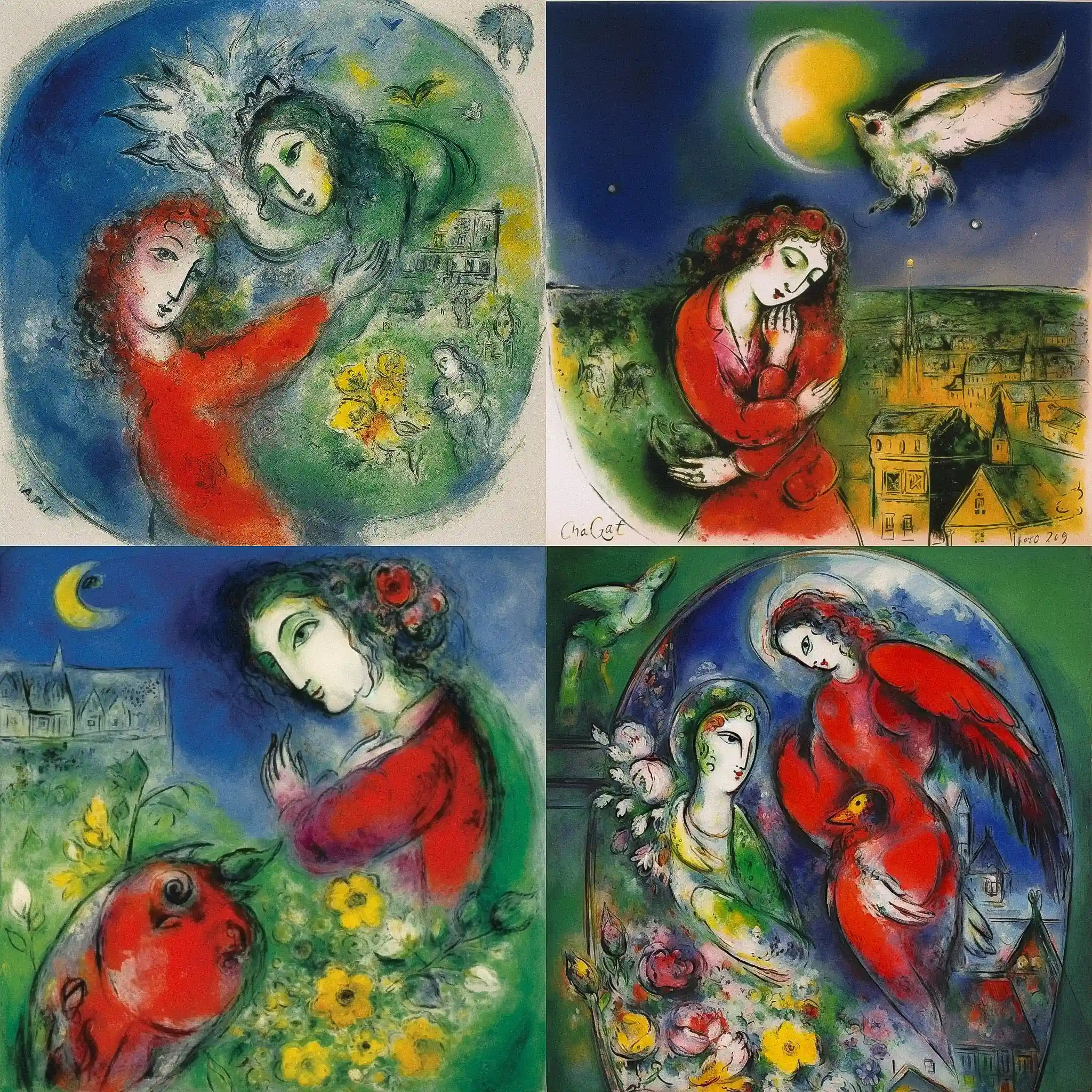 -马克·夏卡尔 marc chagall风格midjourney AI绘画作品