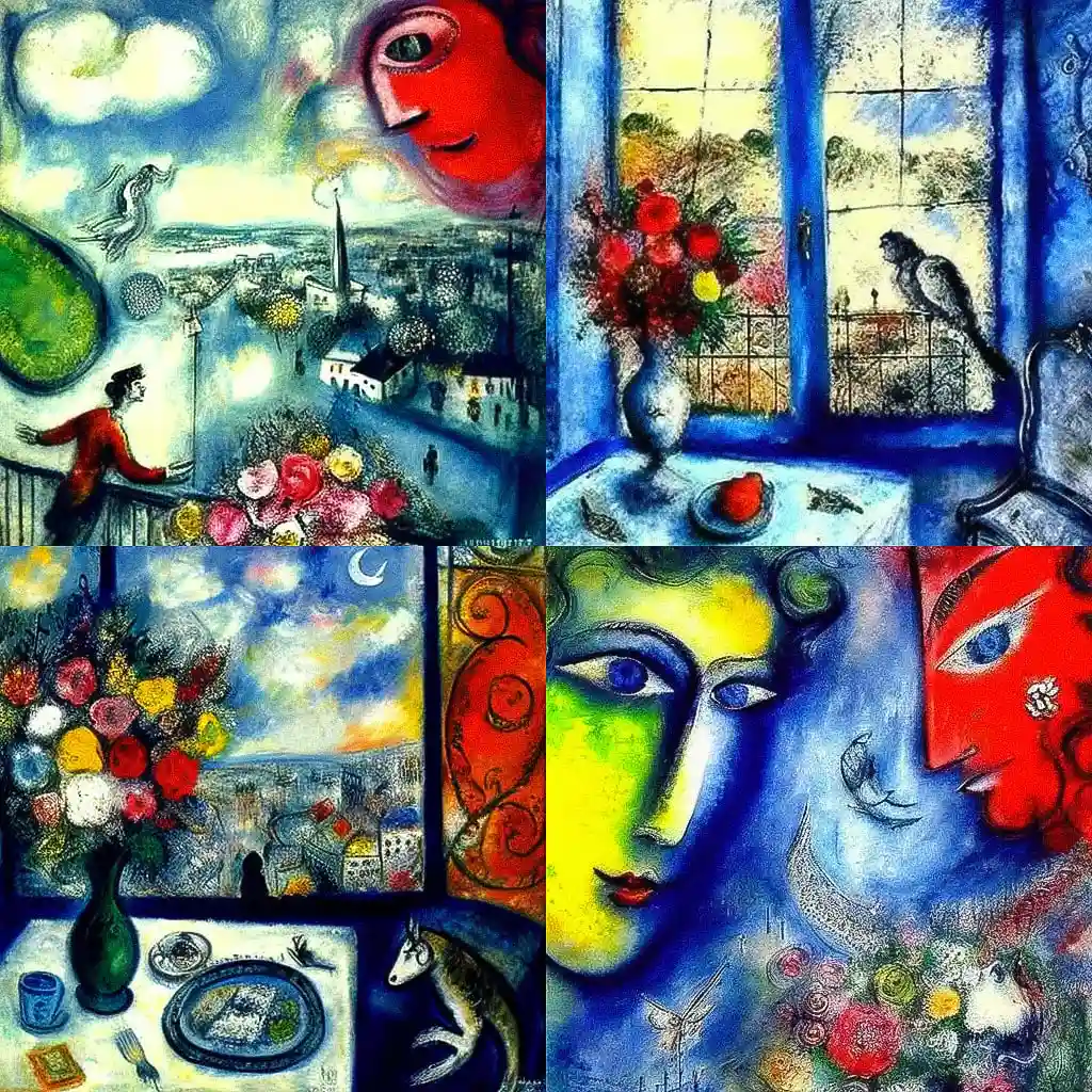 -马克·夏卡尔 marc chagall风格midjourney AI绘画作品