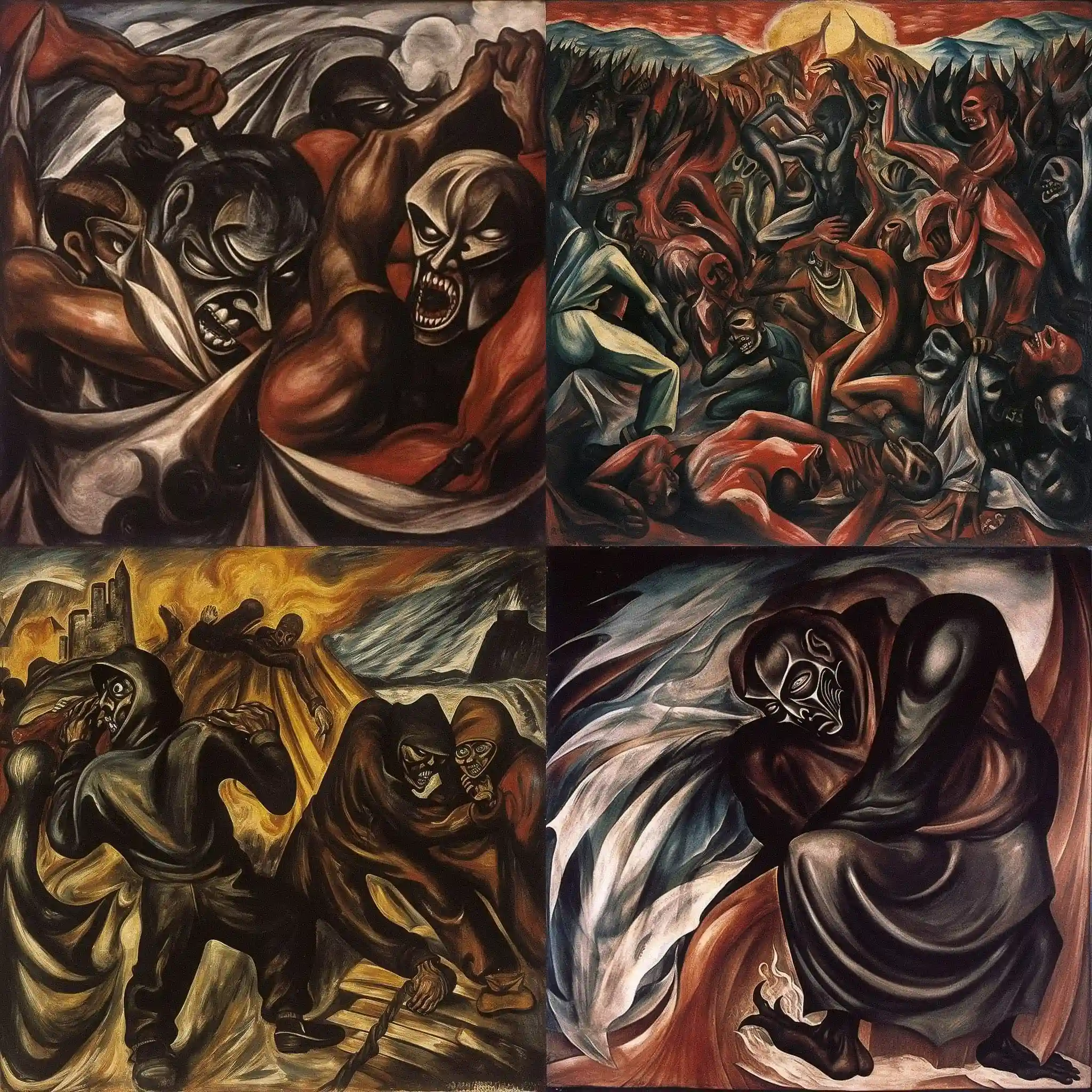 -何塞·克莱门特·奥罗斯科 jose clemente orozco风格midjourney AI绘画作品