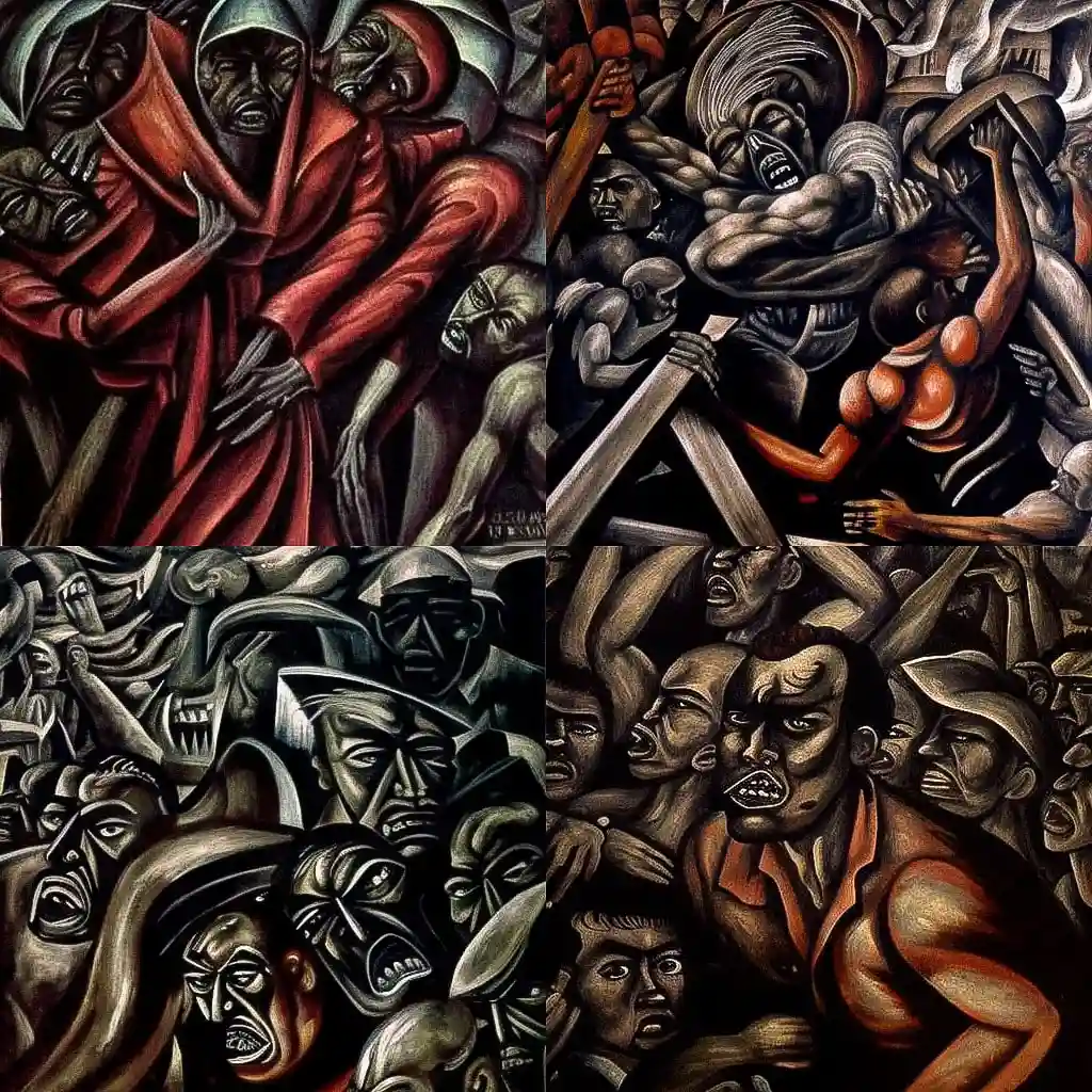 -何塞·克莱门特·奥罗斯科 jose clemente orozco风格midjourney AI绘画作品