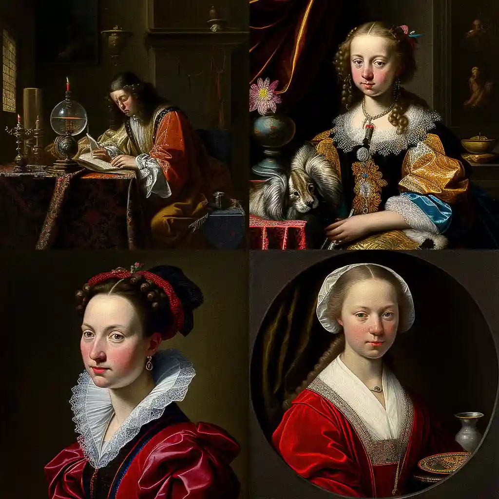 约翰内斯·科尔内利斯·弗尔斯普朗克 johannes cornelisz verspronck风格midjourney AI绘画作品 -约翰内斯·科尔内利斯·弗尔斯普朗克 johannes cornelisz verspronck风格midjourney AI绘画作品