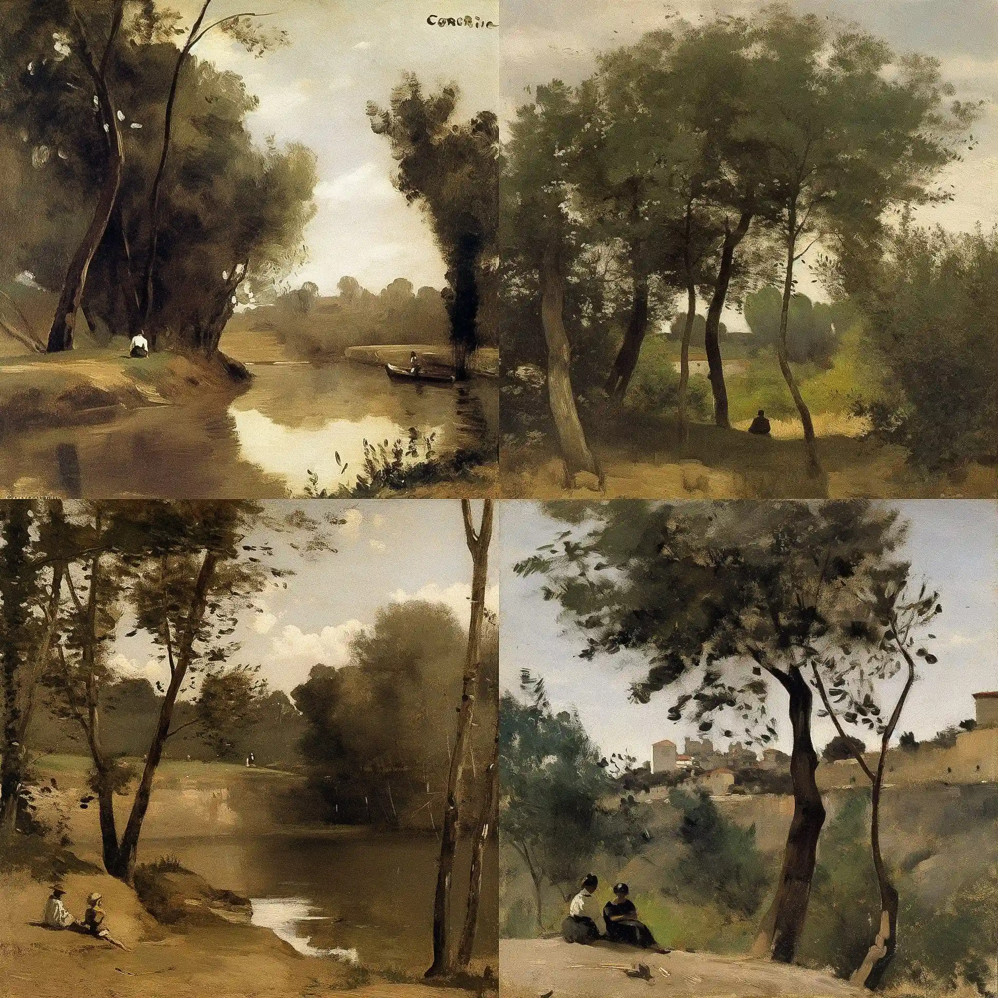 卡米耶·科罗 camille corot风格midjourney AI绘画作品 -卡米耶·科罗 camille corot风格midjourney AI绘画作品