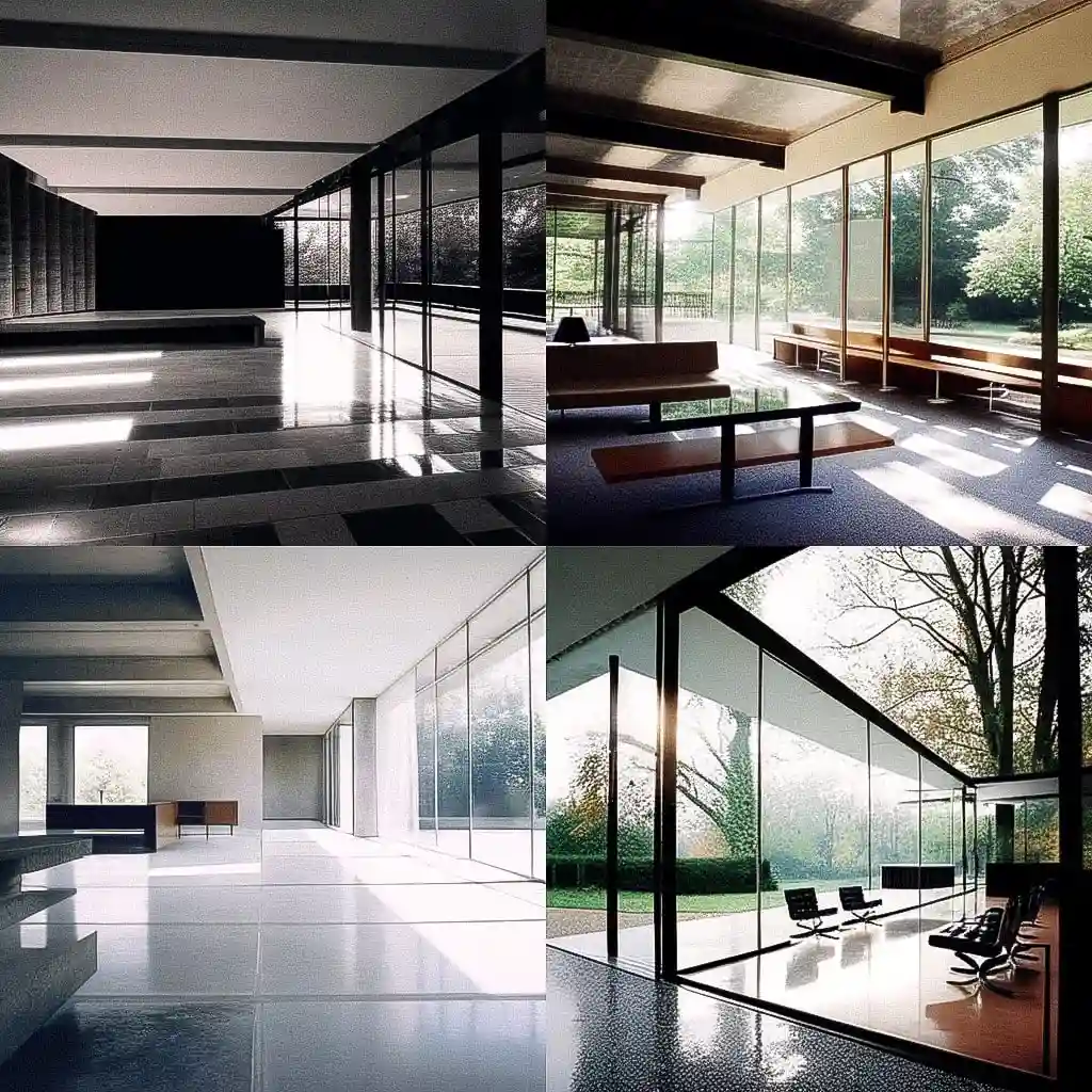 -路德维希·密斯·范德罗 ludwig mies van der rohe风格midjourney AI绘画作品