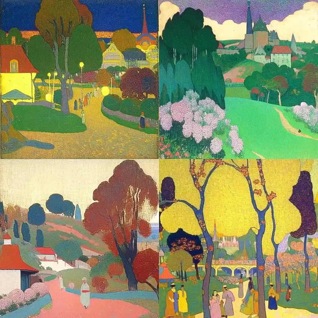 毛里斯·德尼 maurice denis风格midjourney AI绘画作品 -毛里斯·德尼 maurice denis风格midjourney AI绘画作品