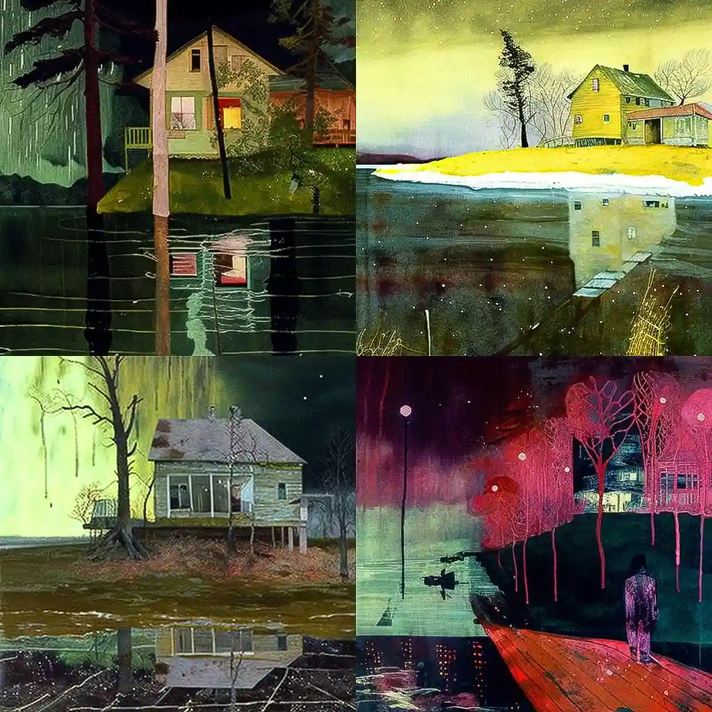 -皮特·多伊格 peter doig风格midjourney AI绘画作品