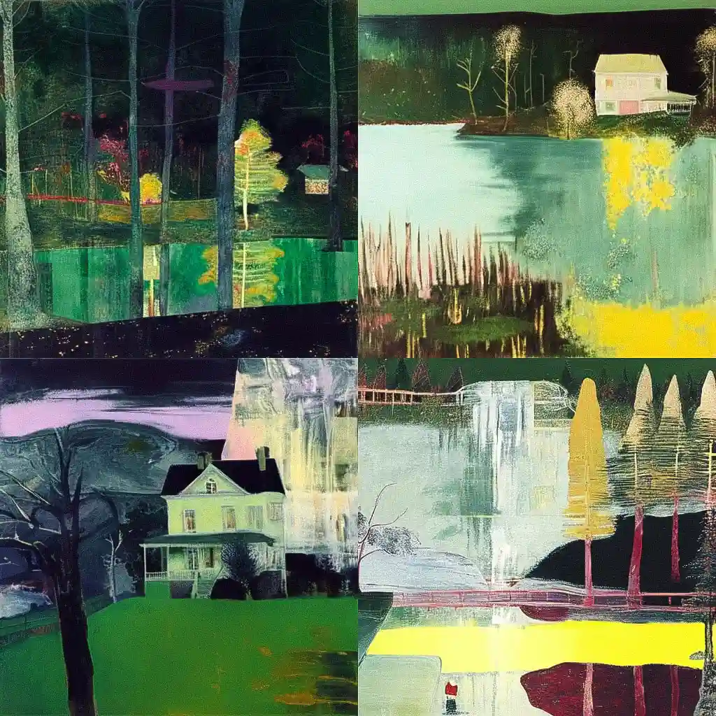 -皮特·多伊格 peter doig风格midjourney AI绘画作品