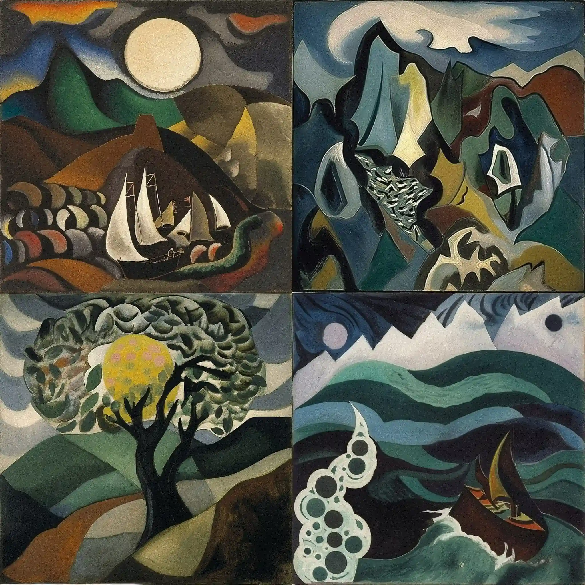 阿瑟·多夫 arthur dove风格midjourney AI绘画作品 -阿瑟·多夫 arthur dove风格midjourney AI绘画作品