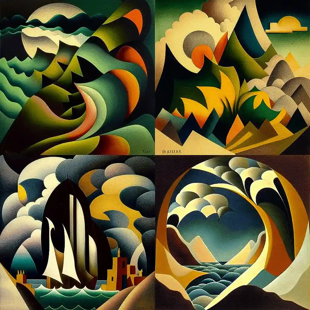 阿瑟·多夫 arthur dove风格midjourney AI绘画作品 -阿瑟·多夫 arthur dove风格midjourney AI绘画作品