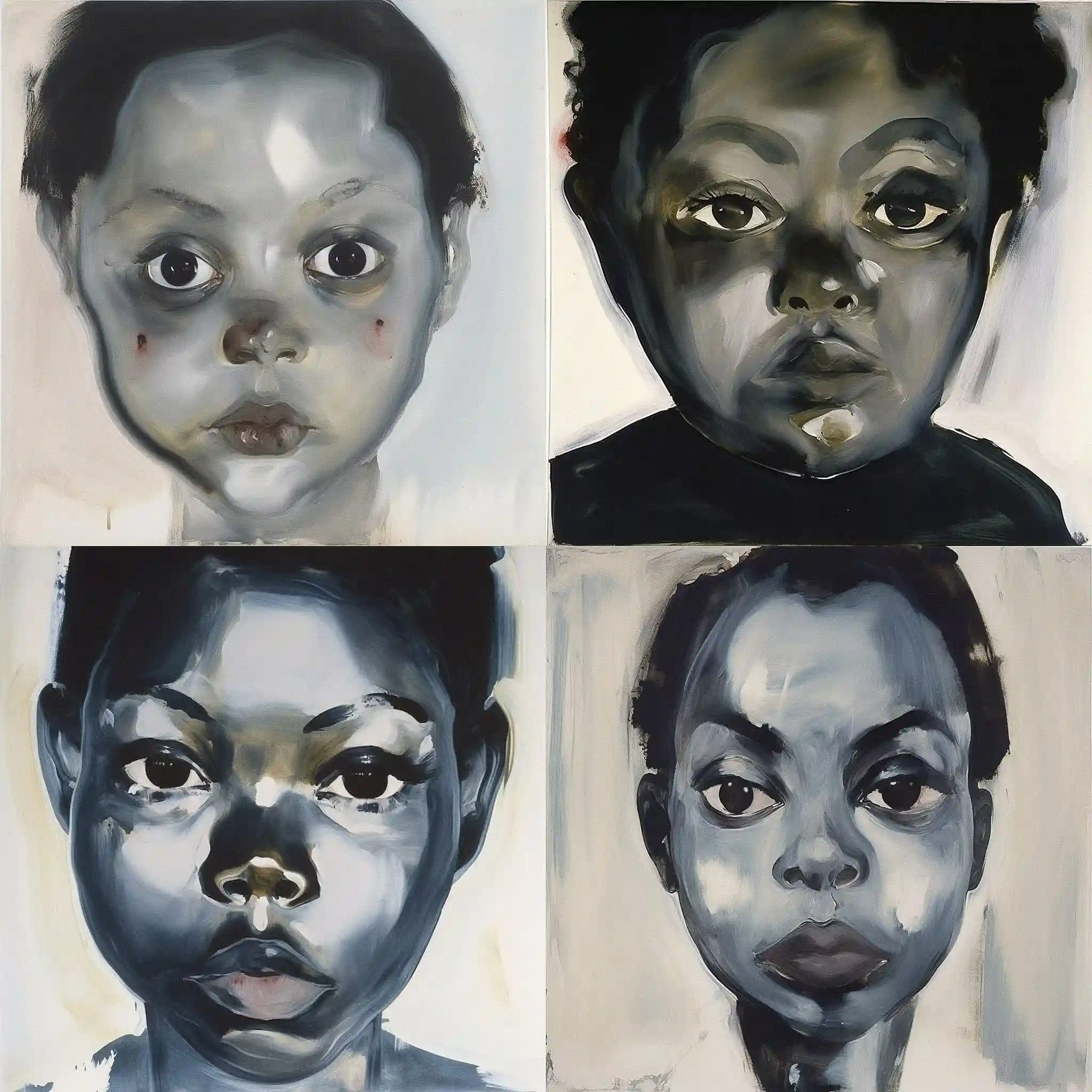 -马琳·杜马斯 marlene dumas风格midjourney AI绘画作品