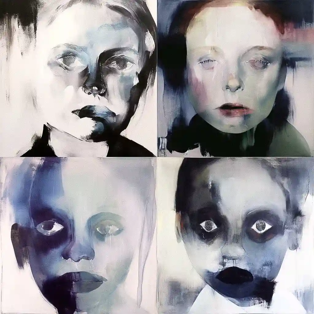马琳·杜马斯 marlene dumas风格midjourney AI绘画作品 -马琳·杜马斯 marlene dumas风格midjourney AI绘画作品