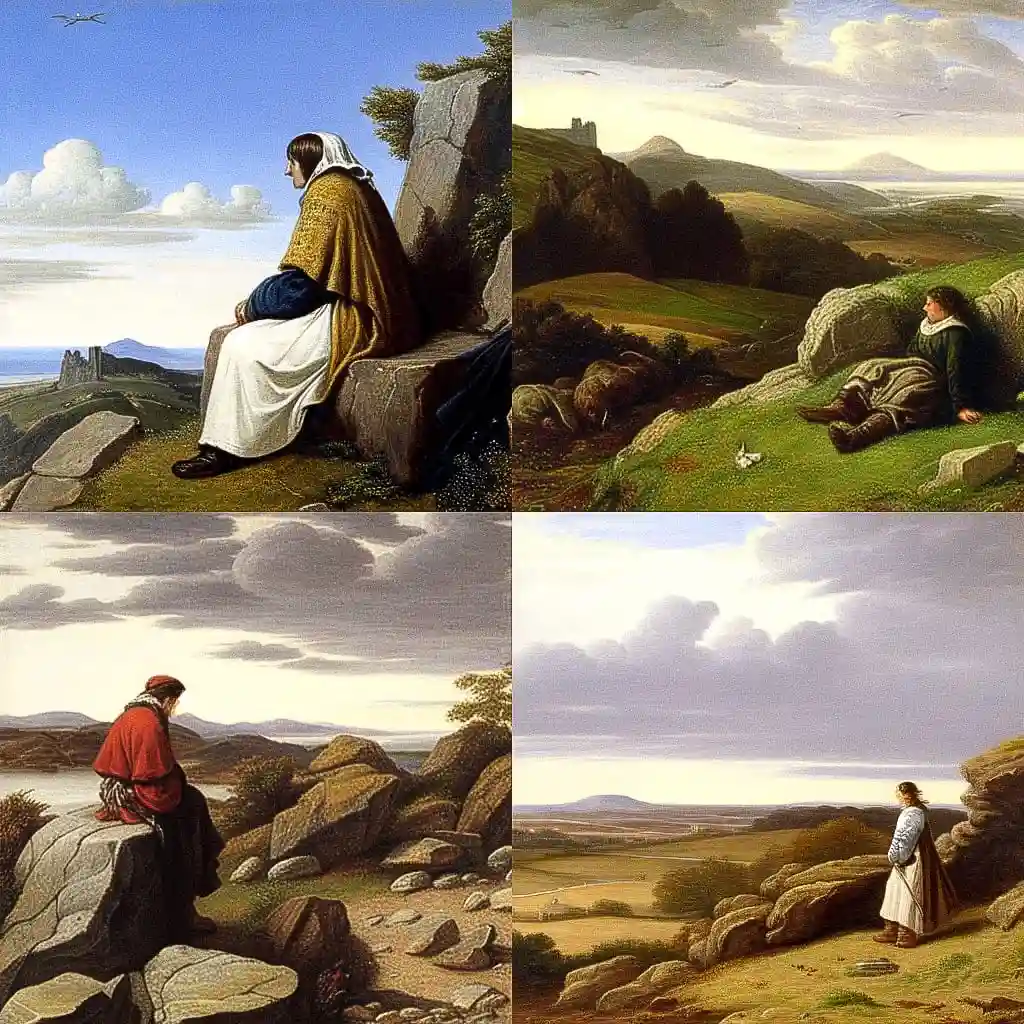 威廉·迪斯 william dyce风格midjourney AI绘画作品 -威廉·迪斯 william dyce风格midjourney AI绘画作品