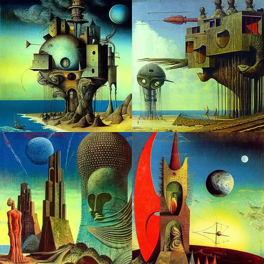 马克斯·恩斯特 max ernst风格midjourney AI绘画作品 -马克斯·恩斯特 max ernst风格midjourney AI绘画作品