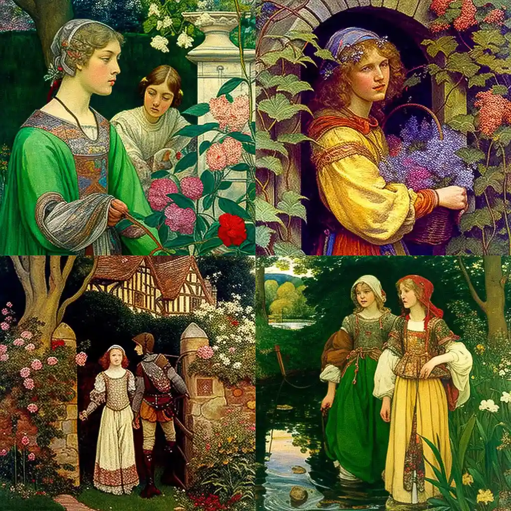 -埃莉诺·福尔特斯库·布里克代尔 eleanor fortescue brickdale风格midjourney AI绘画作品