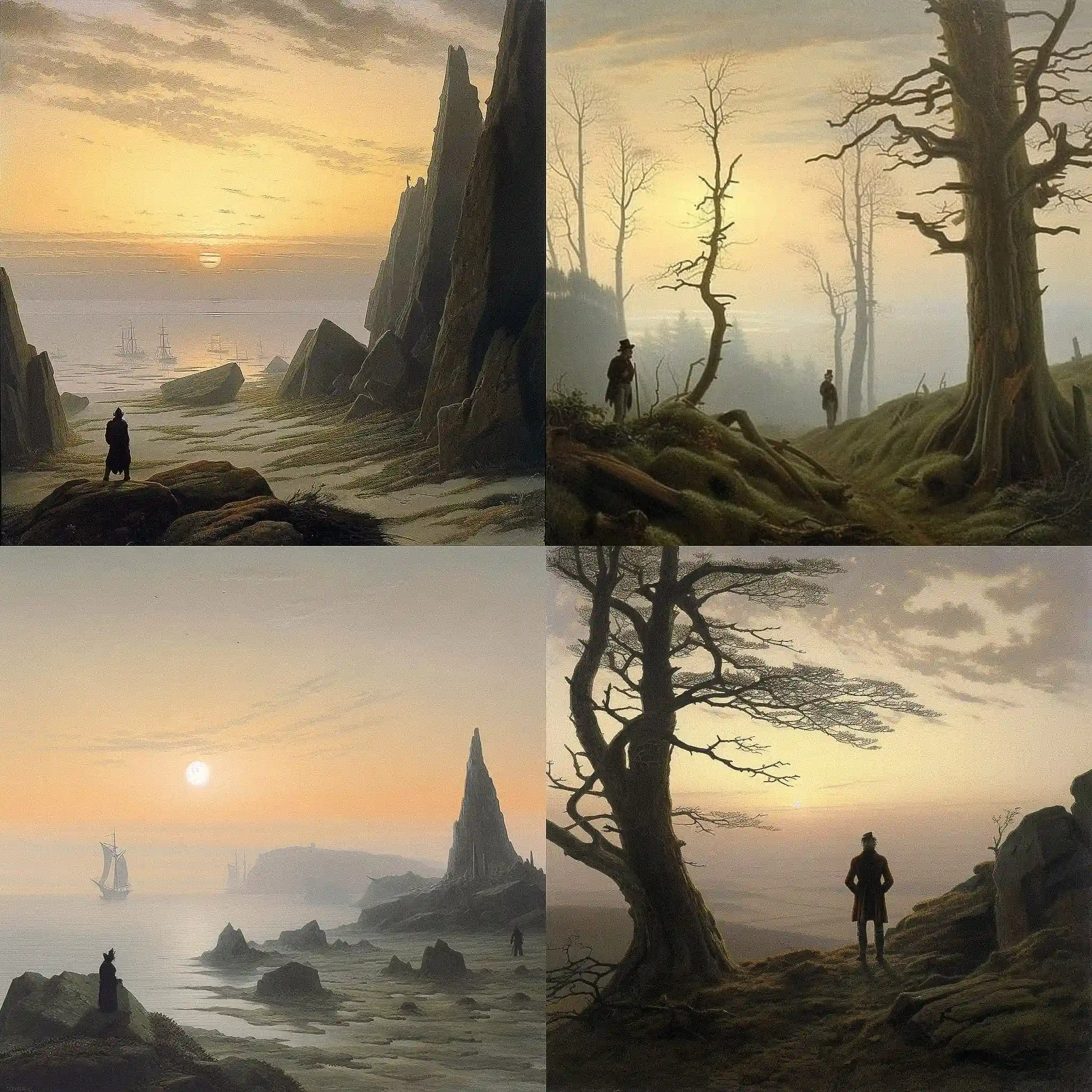 卡斯帕·大卫·弗里德里希 caspar david friedrich风格midjourney AI绘画作品 -卡斯帕·大卫·弗里德里希 caspar david friedrich风格midjourney AI绘画作品