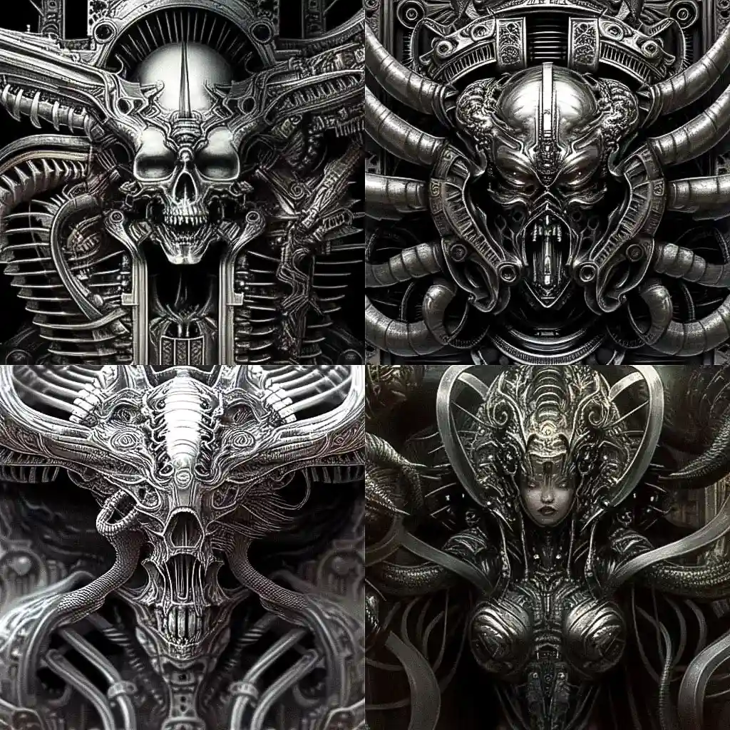 h·r·giger h r giger风格midjourney AI绘画作品 -h·r·giger h r giger风格midjourney AI绘画作品