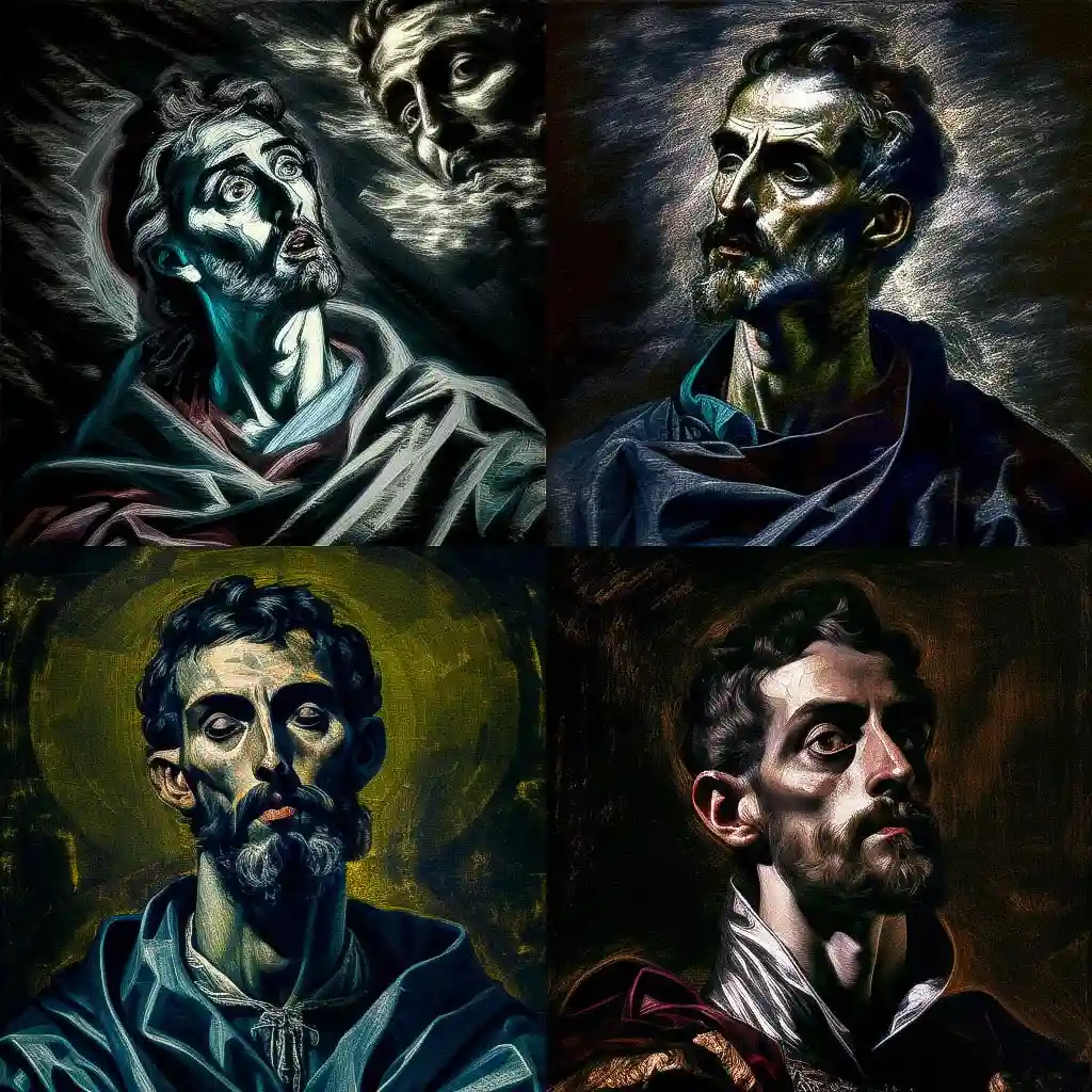 埃尔·格列柯 el greco风格midjourney AI绘画作品 -埃尔·格列柯 el greco风格midjourney AI绘画作品