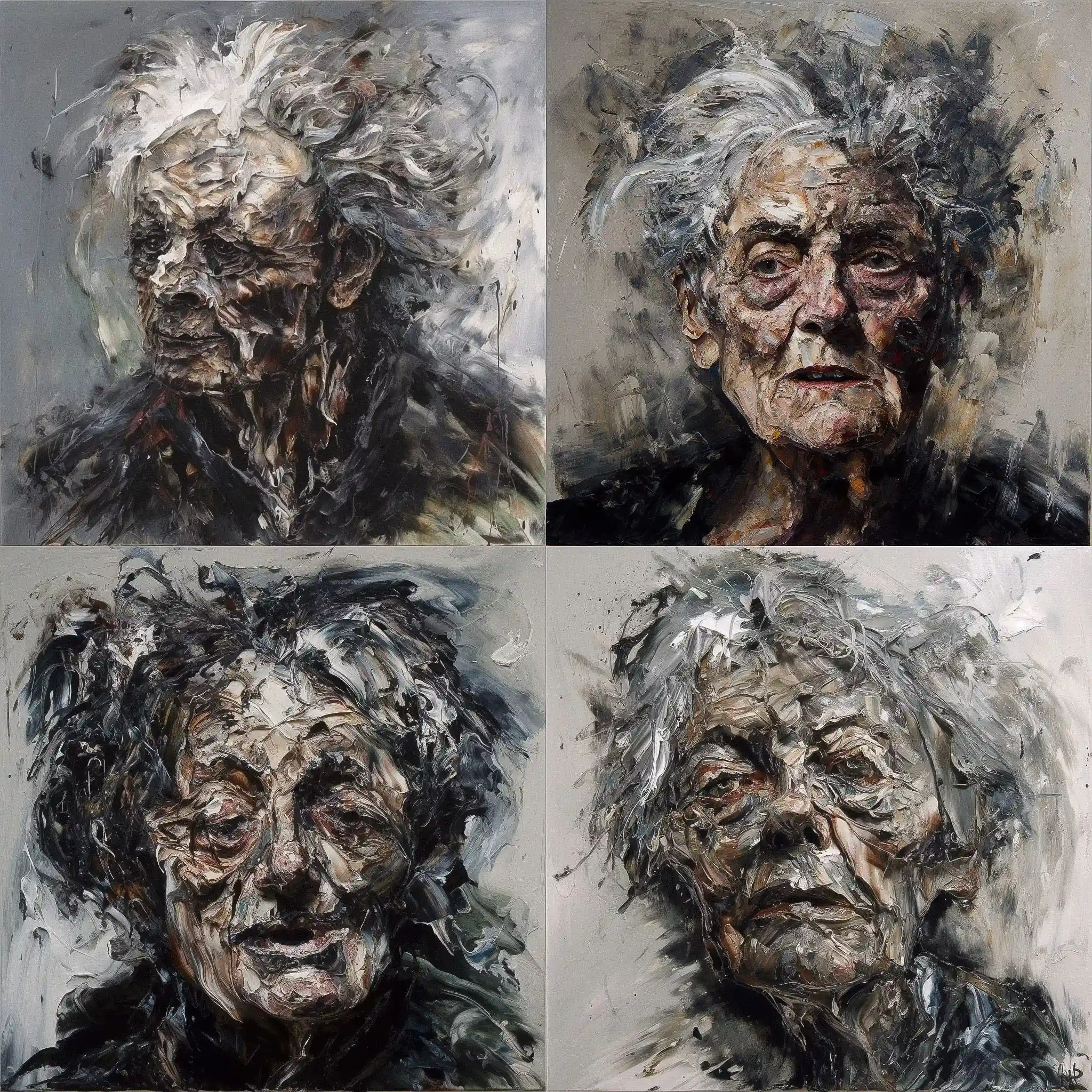 -玛吉·汉布林 maggi hambling风格midjourney AI绘画作品