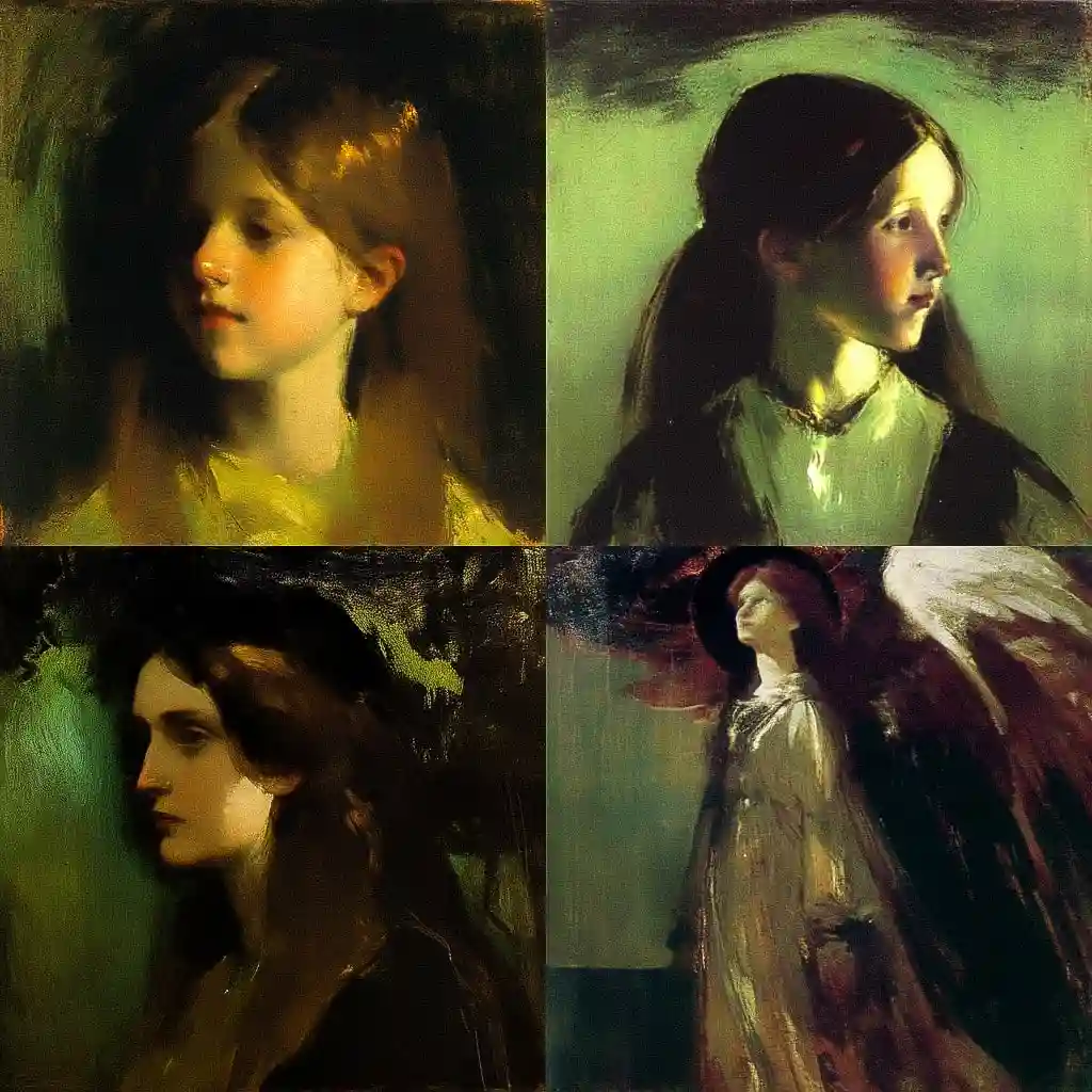 -阿伯特·汉德森·塞尔 abbott handerson thayer风格midjourney AI绘画作品