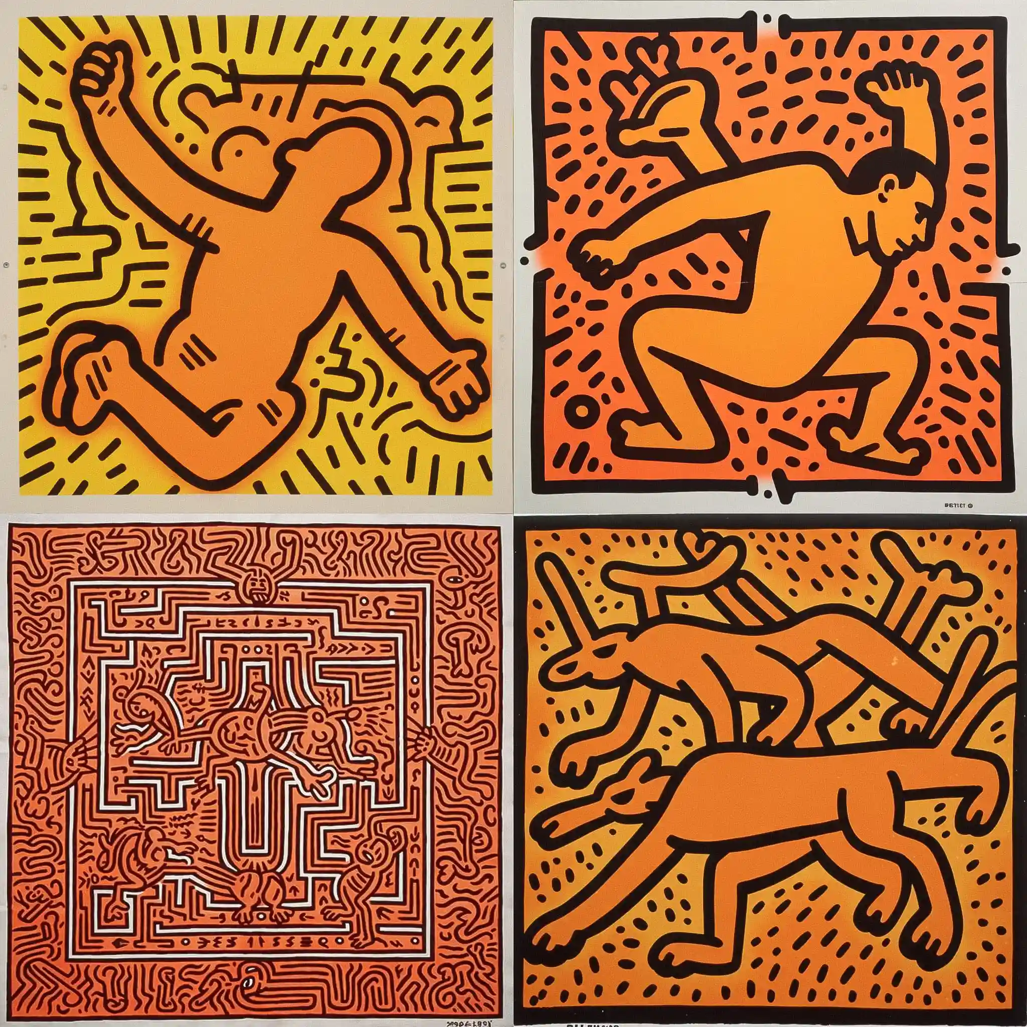 -凯斯·哈林 keith haring风格midjourney AI绘画作品