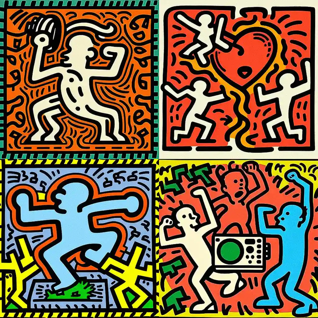 -凯斯·哈林 keith haring风格midjourney AI绘画作品