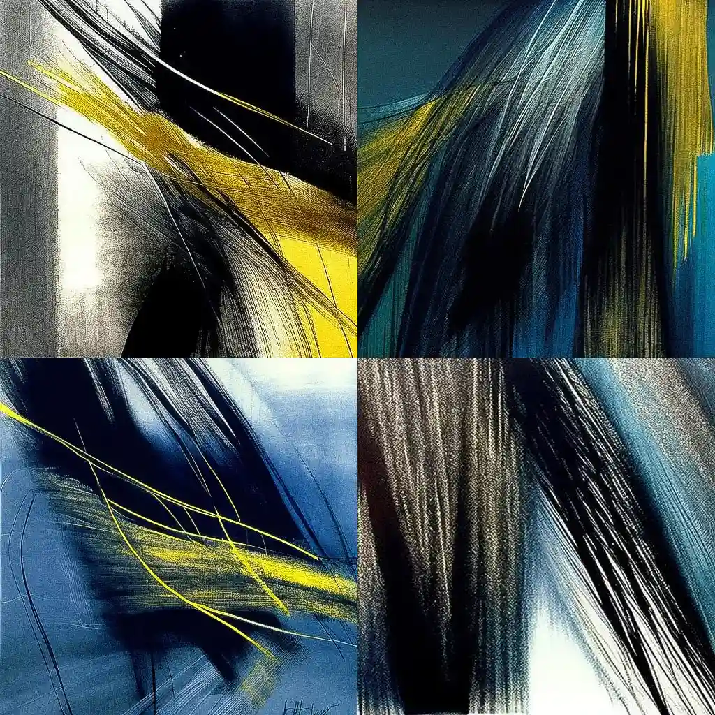 汉斯·哈丁 hans hartung风格midjourney AI绘画作品 -汉斯·哈丁 hans hartung风格midjourney AI绘画作品