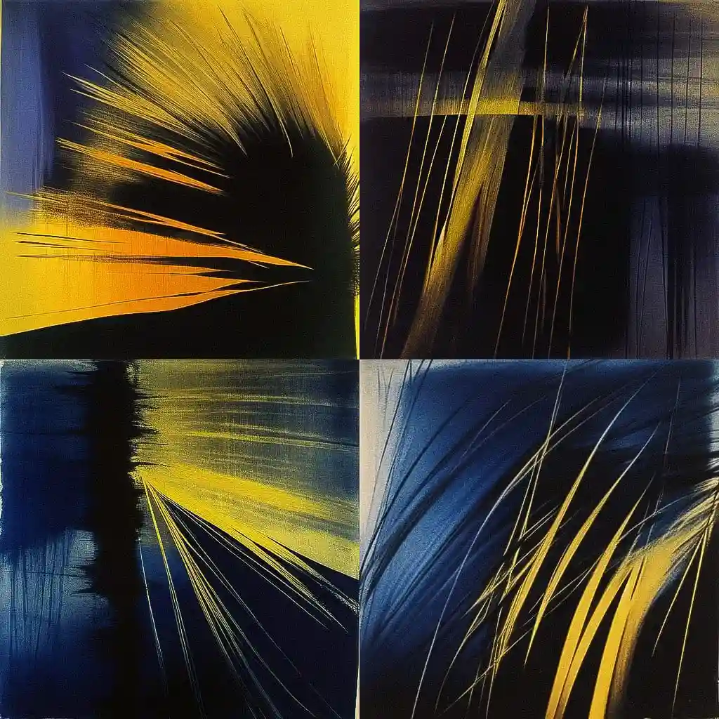 汉斯·哈丁 hans hartung风格midjourney AI绘画作品 -汉斯·哈丁 hans hartung风格midjourney AI绘画作品