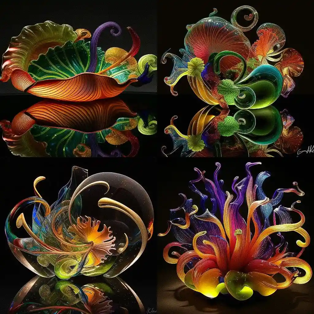 -戴尔·奇胡利 dale chihuly风格midjourney AI绘画作品