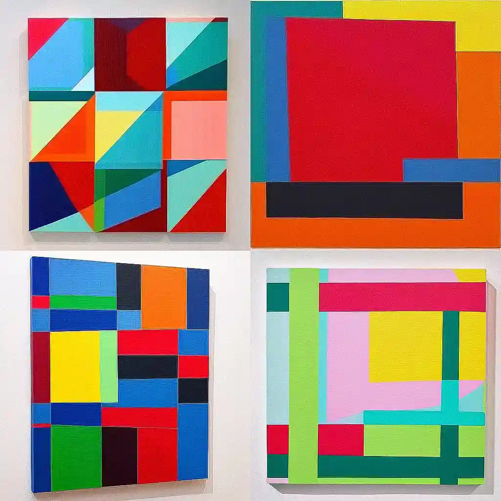玛丽·海尔曼 mary heilmann风格midjourney AI绘画作品 -玛丽·海尔曼 mary heilmann风格midjourney AI绘画作品