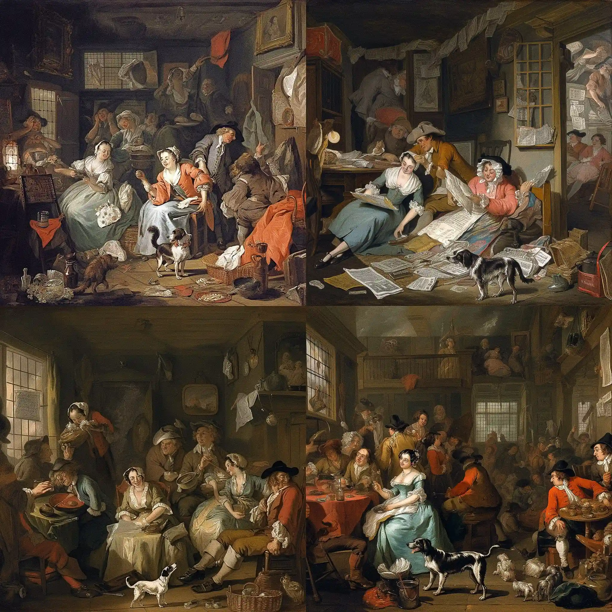 威廉·霍格斯 william hogarth风格midjourney AI绘画作品 -威廉·霍格斯 william hogarth风格midjourney AI绘画作品