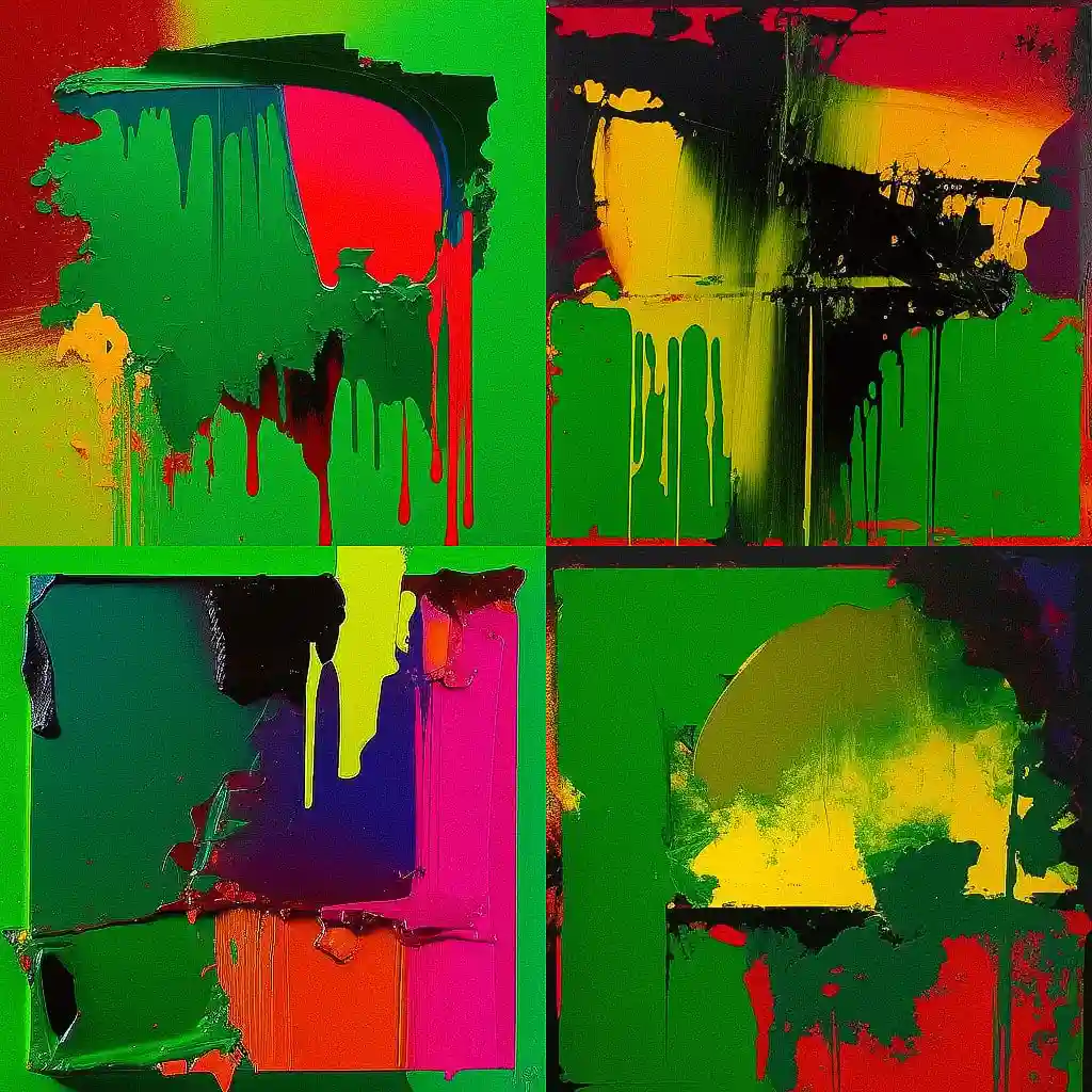 -约翰·霍伊兰德 john hoyland风格midjourney AI绘画作品