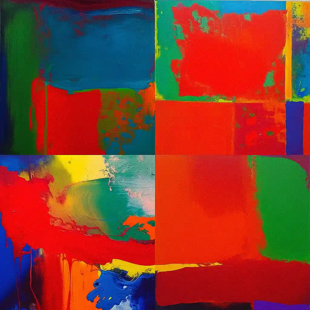 -约翰·霍伊兰德 john hoyland风格midjourney AI绘画作品