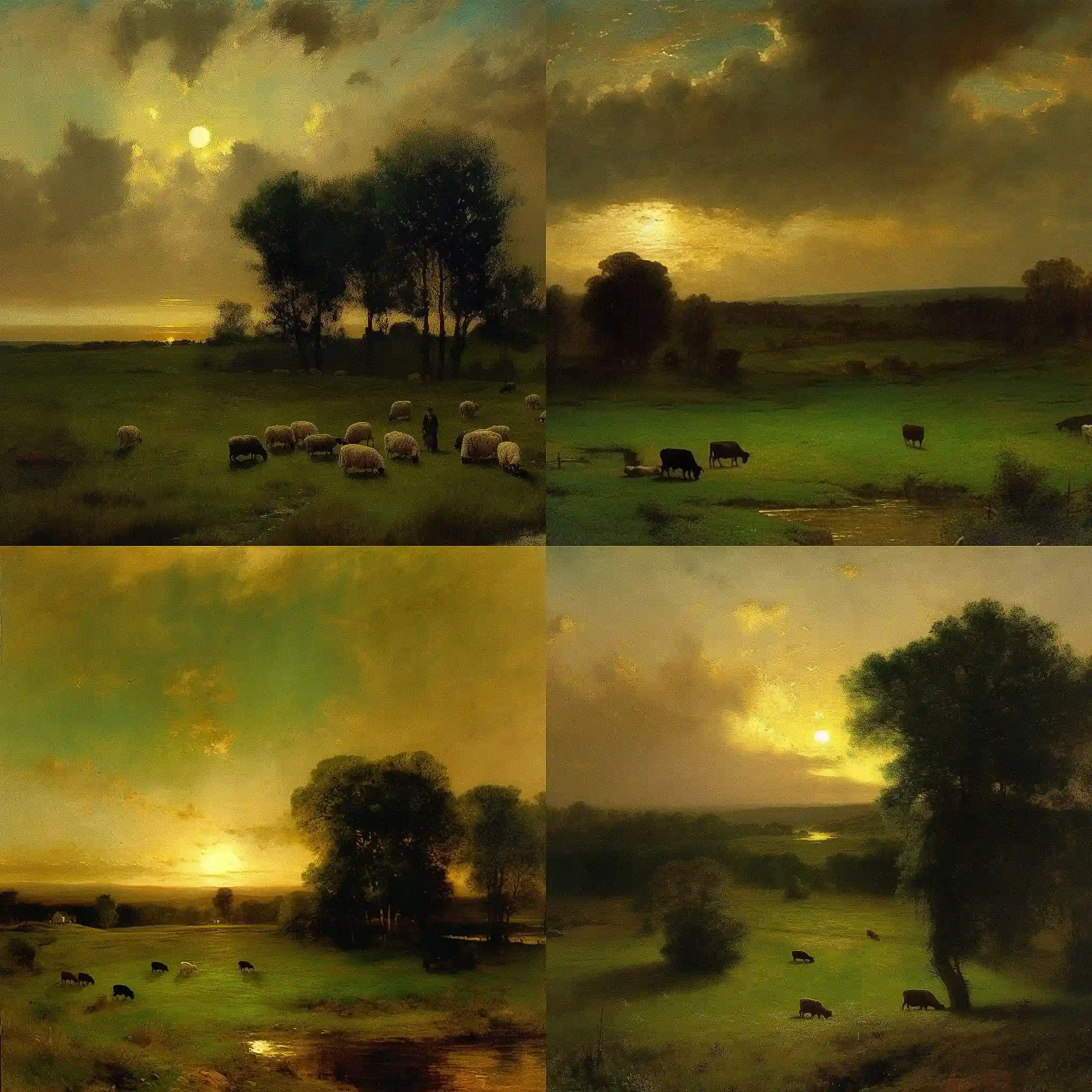 乔治·因内斯 george inness风格midjourney AI绘画作品 -乔治·因内斯 george inness风格midjourney AI绘画作品