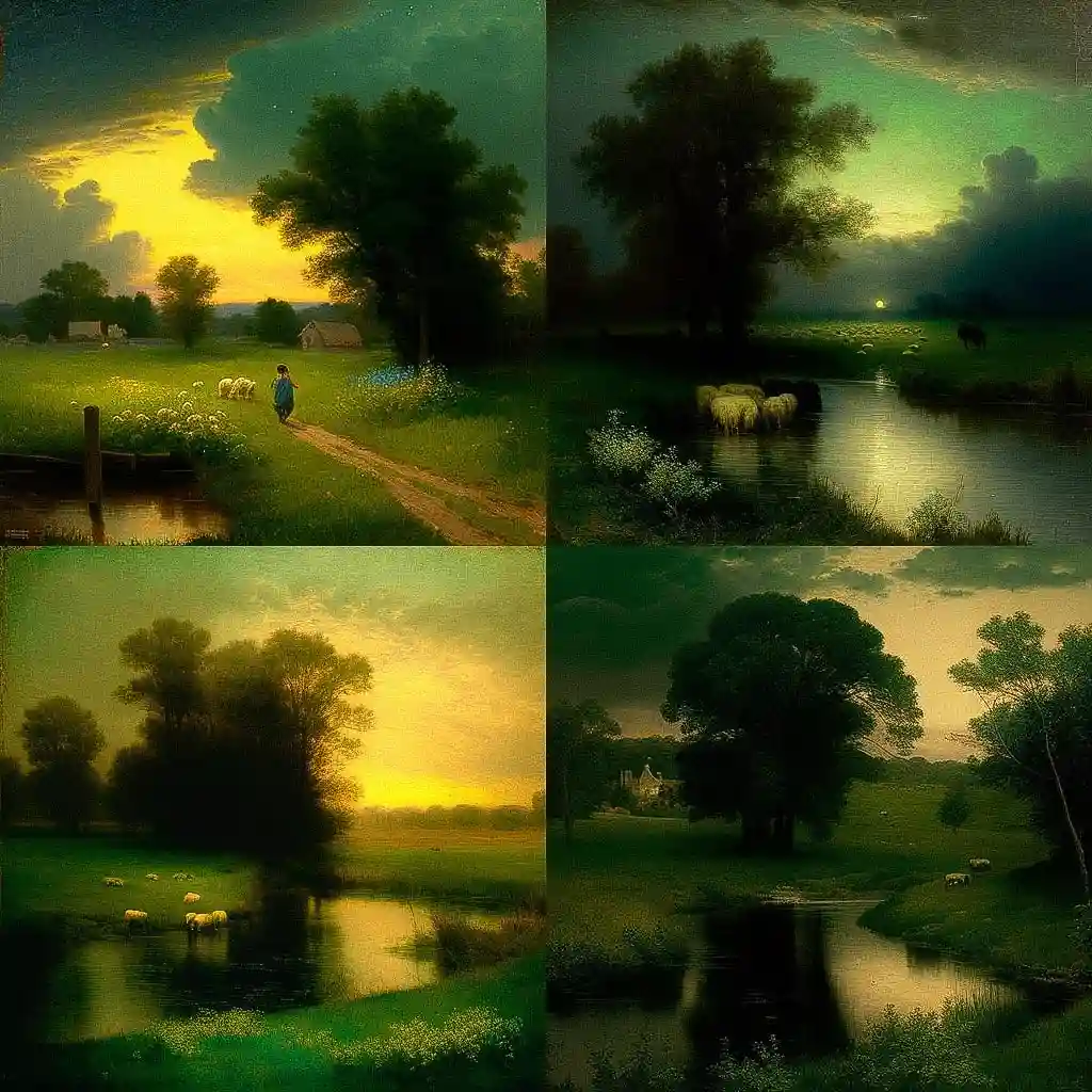 乔治·因内斯 george inness风格midjourney AI绘画作品 -乔治·因内斯 george inness风格midjourney AI绘画作品