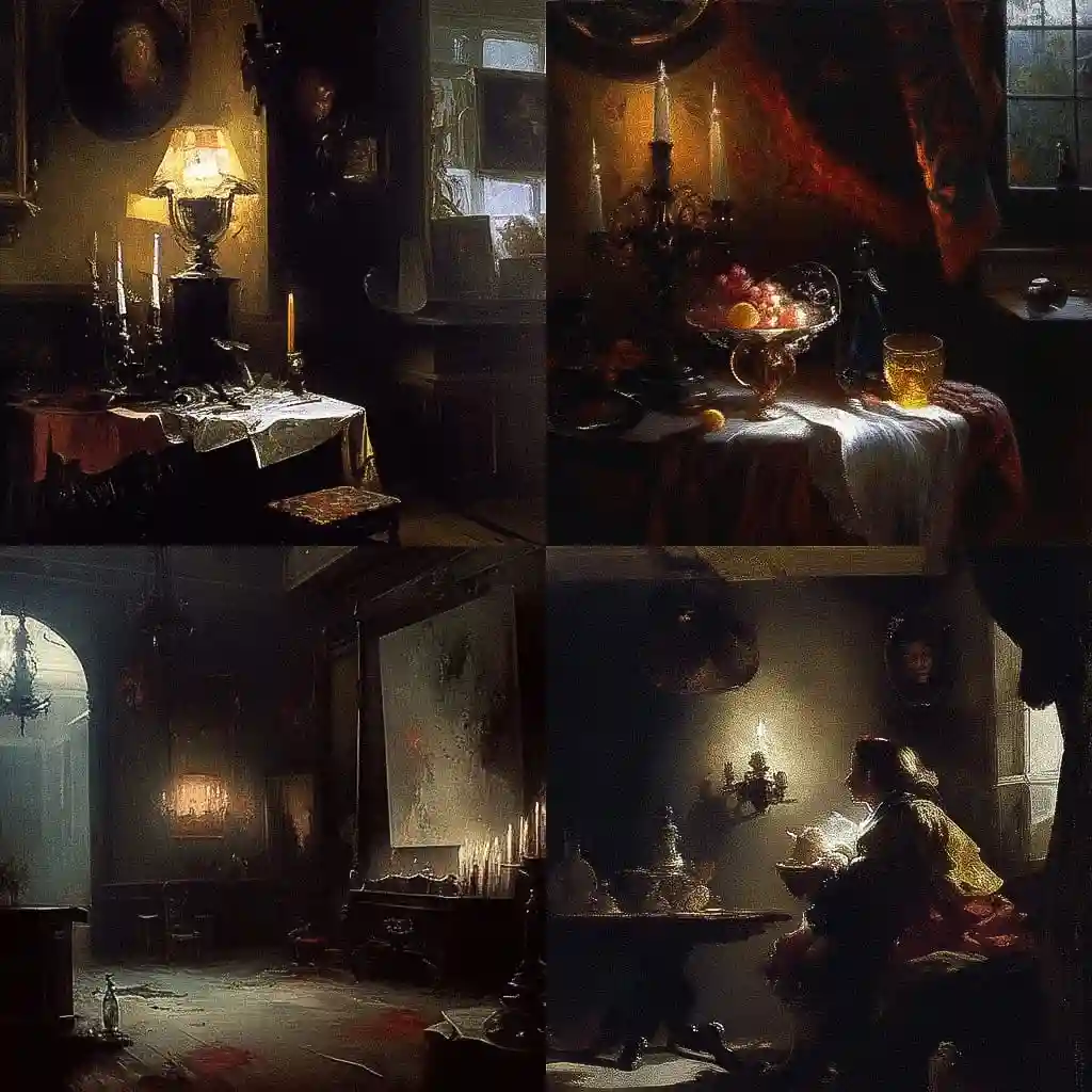 -威廉·卡尔夫 willem kalf风格midjourney AI绘画作品